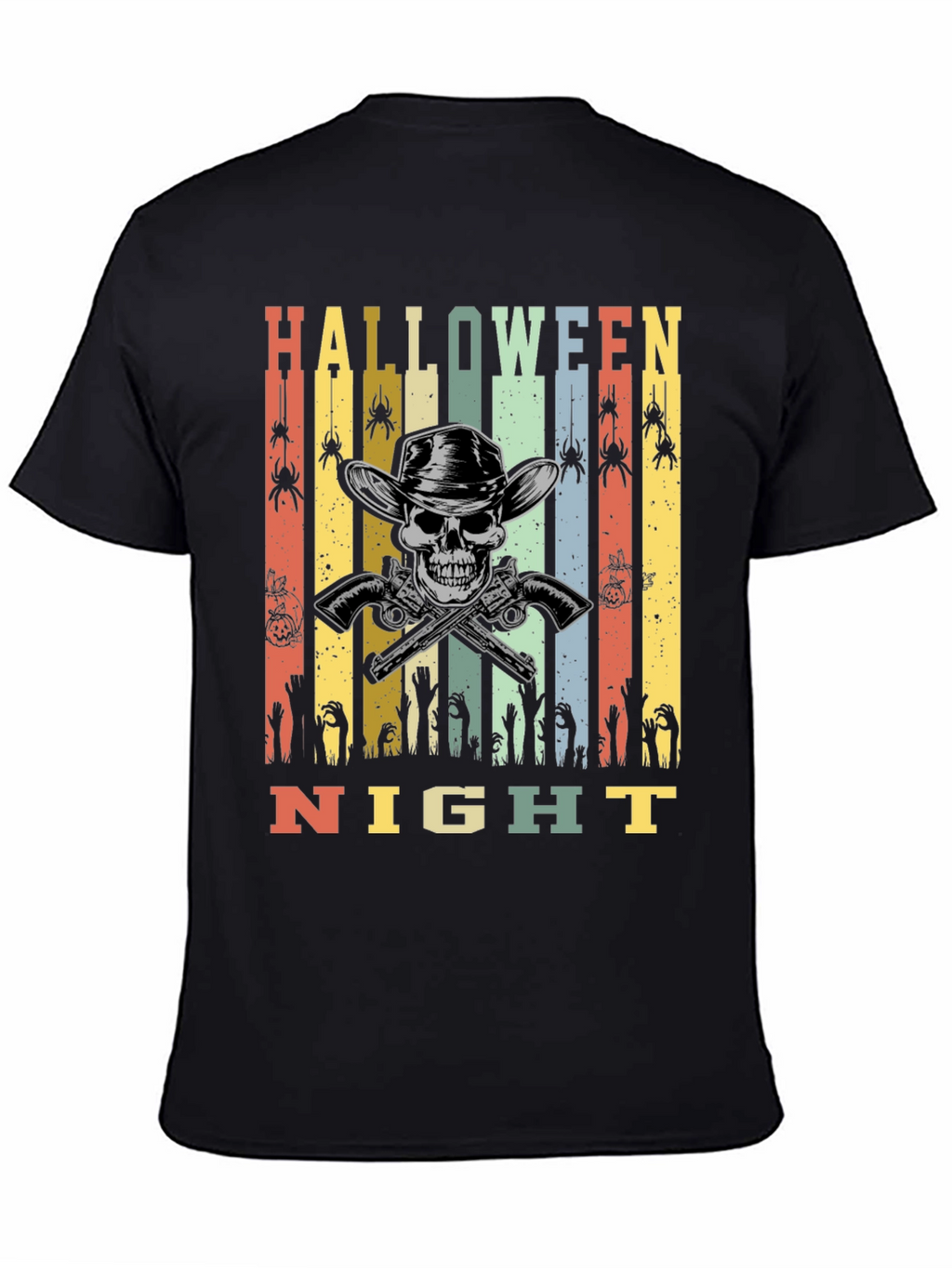 Halloween Night T-Shirt Skull Cowboy