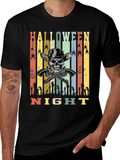 Halloween Night T-Shirt Skull Cowboy