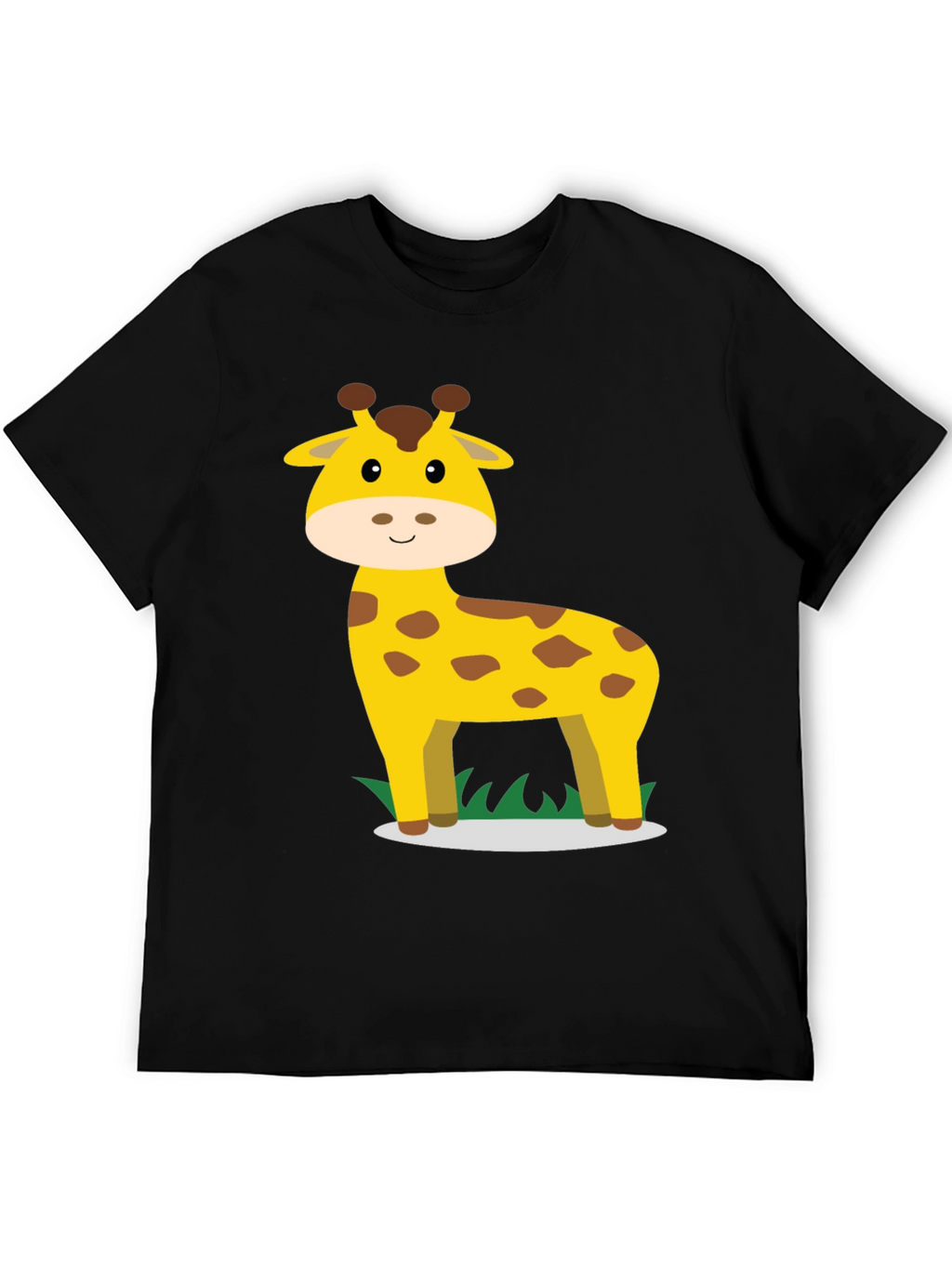 Giraffe Graphic Tee - Black Cotton Casual Shirt
