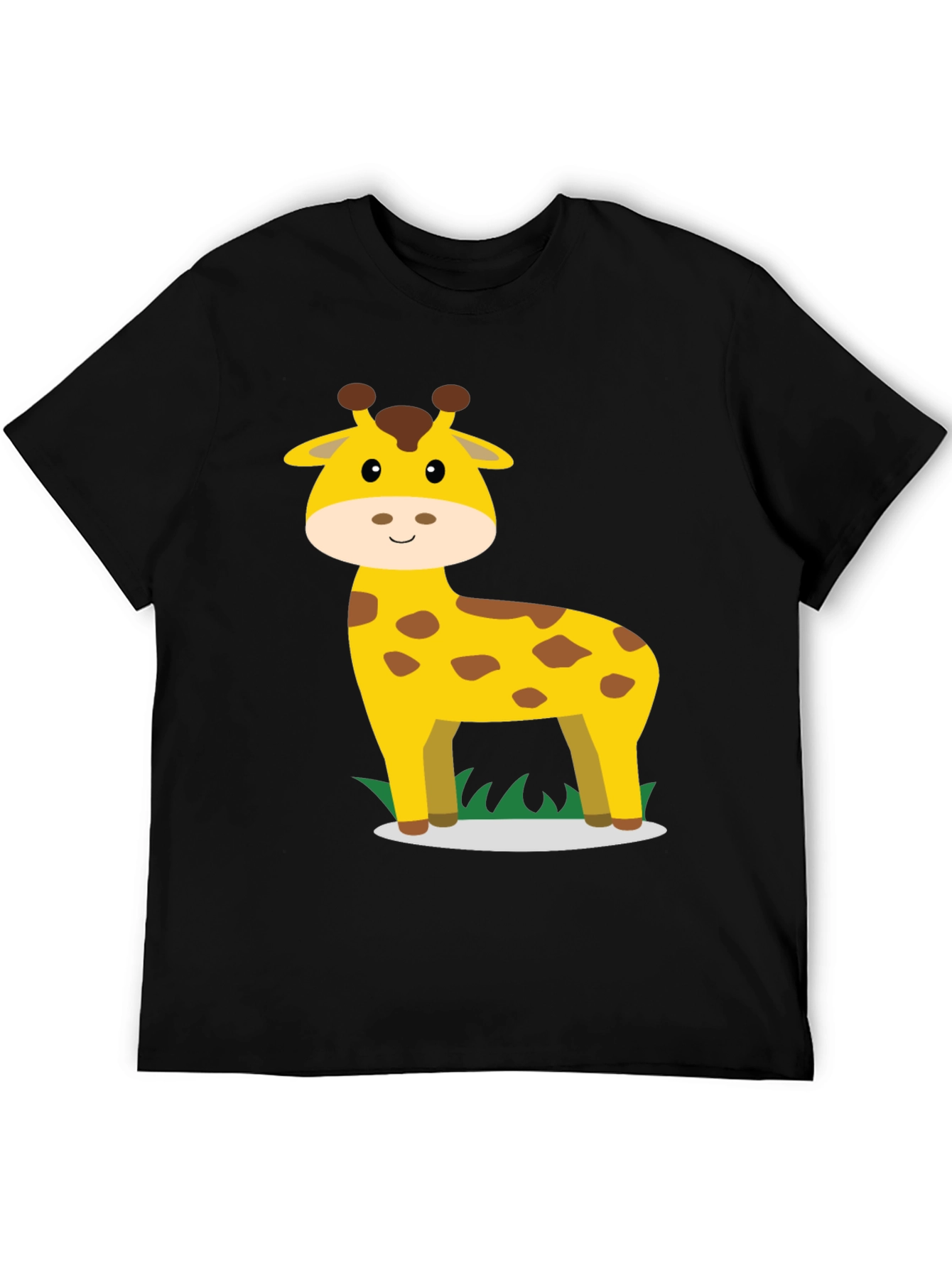 Giraffe Graphic Tee - Black Cotton Casual Shirt