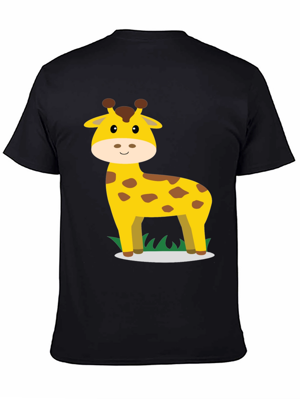 Giraffe Graphic Tee - Black Cotton Casual Shirt