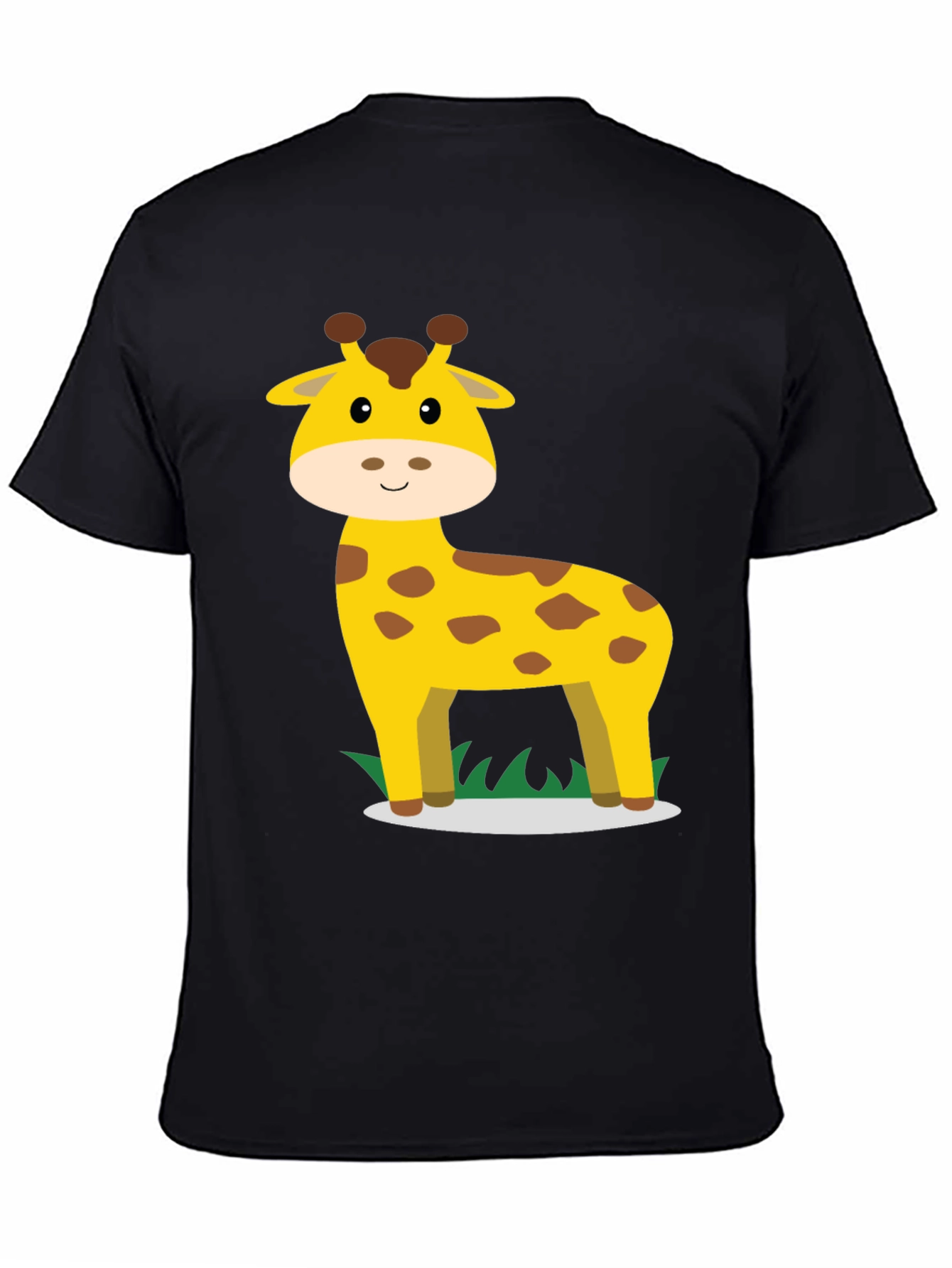 Giraffe Graphic Tee - Black Cotton Casual Shirt