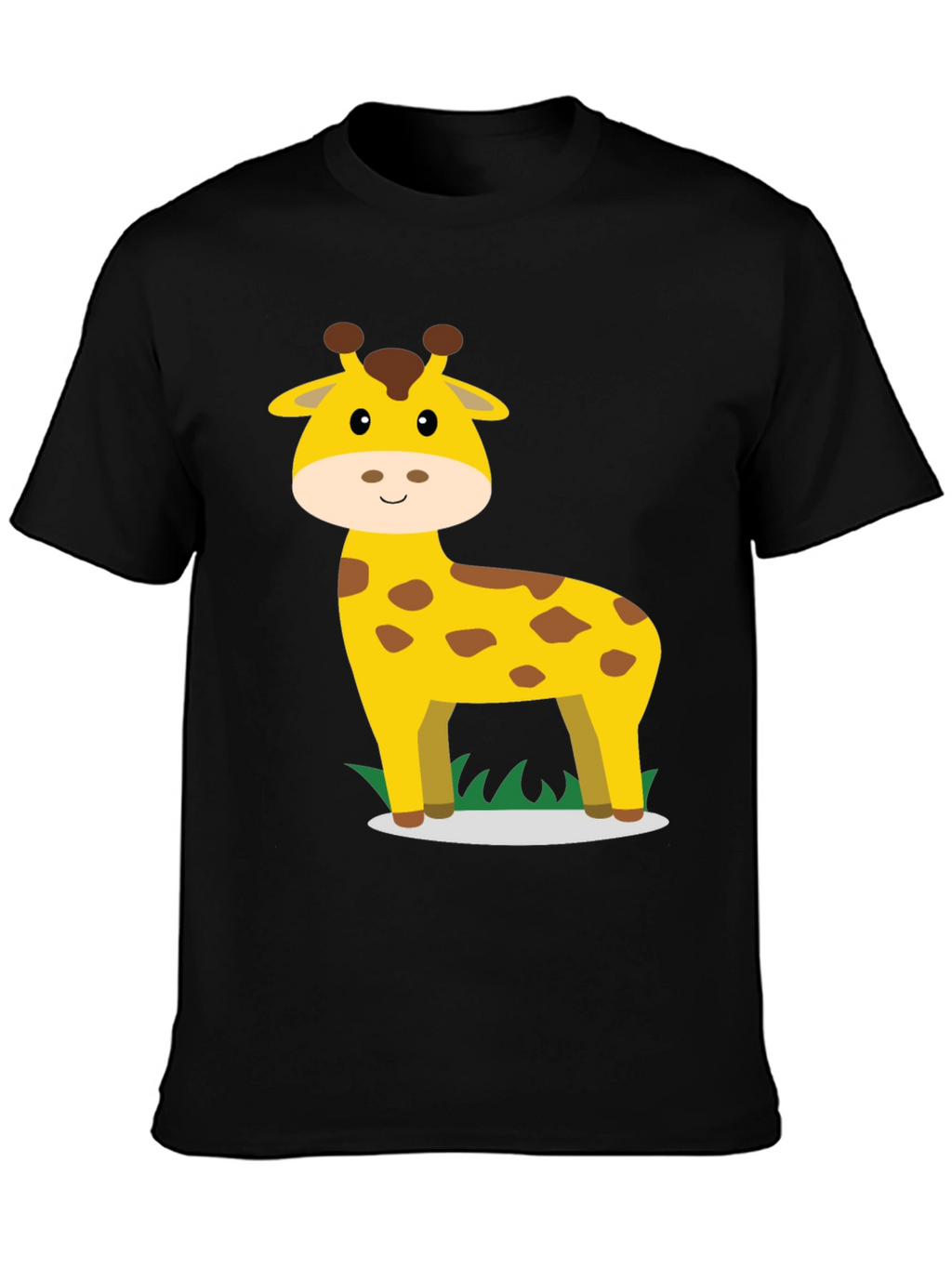 Giraffe Graphic Tee - Black Cotton Casual Shirt