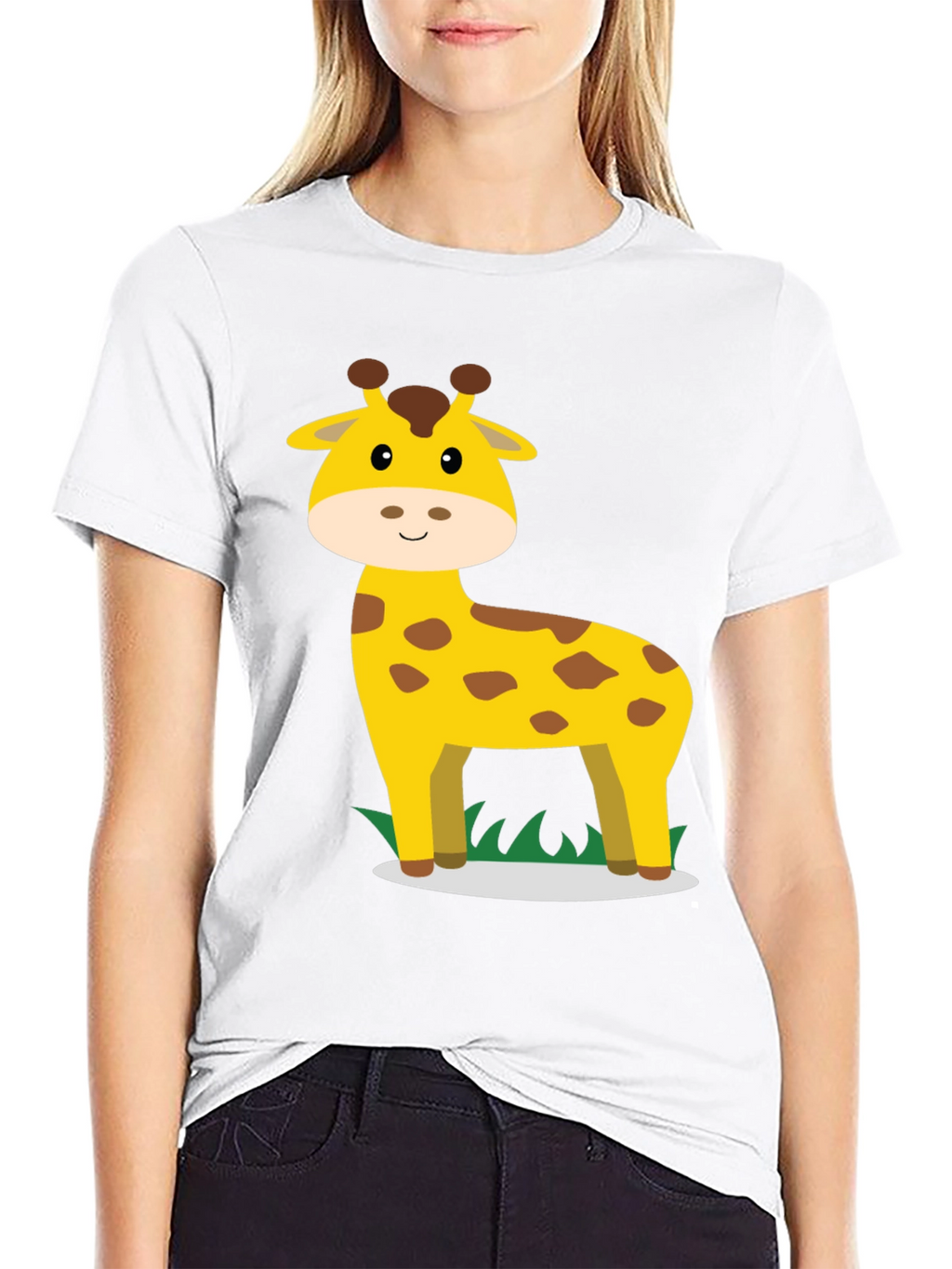 Giraffe Graphic Tee - Black Cotton Casual Shirt