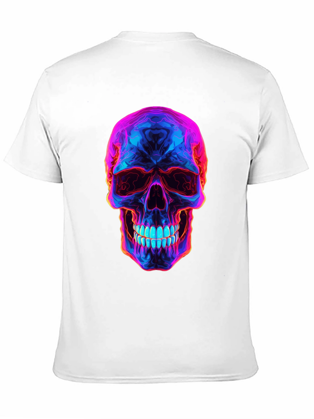Neon Skull Graphic T-Shirt - Dark Style