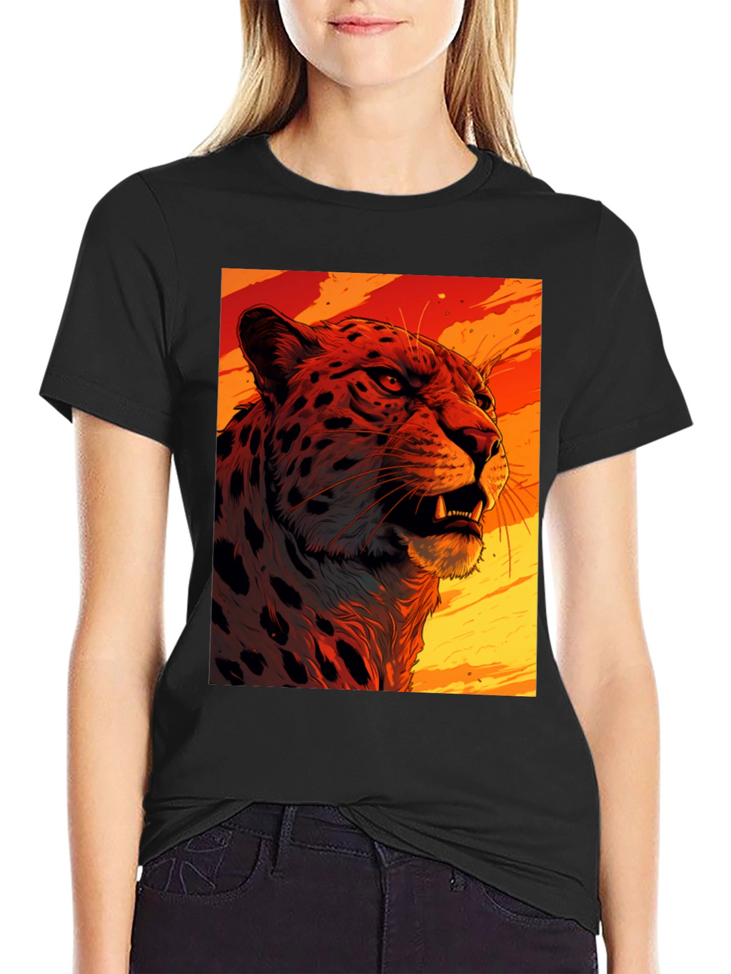 Fierce Feline Graphic Tee - Bold Animal Print
