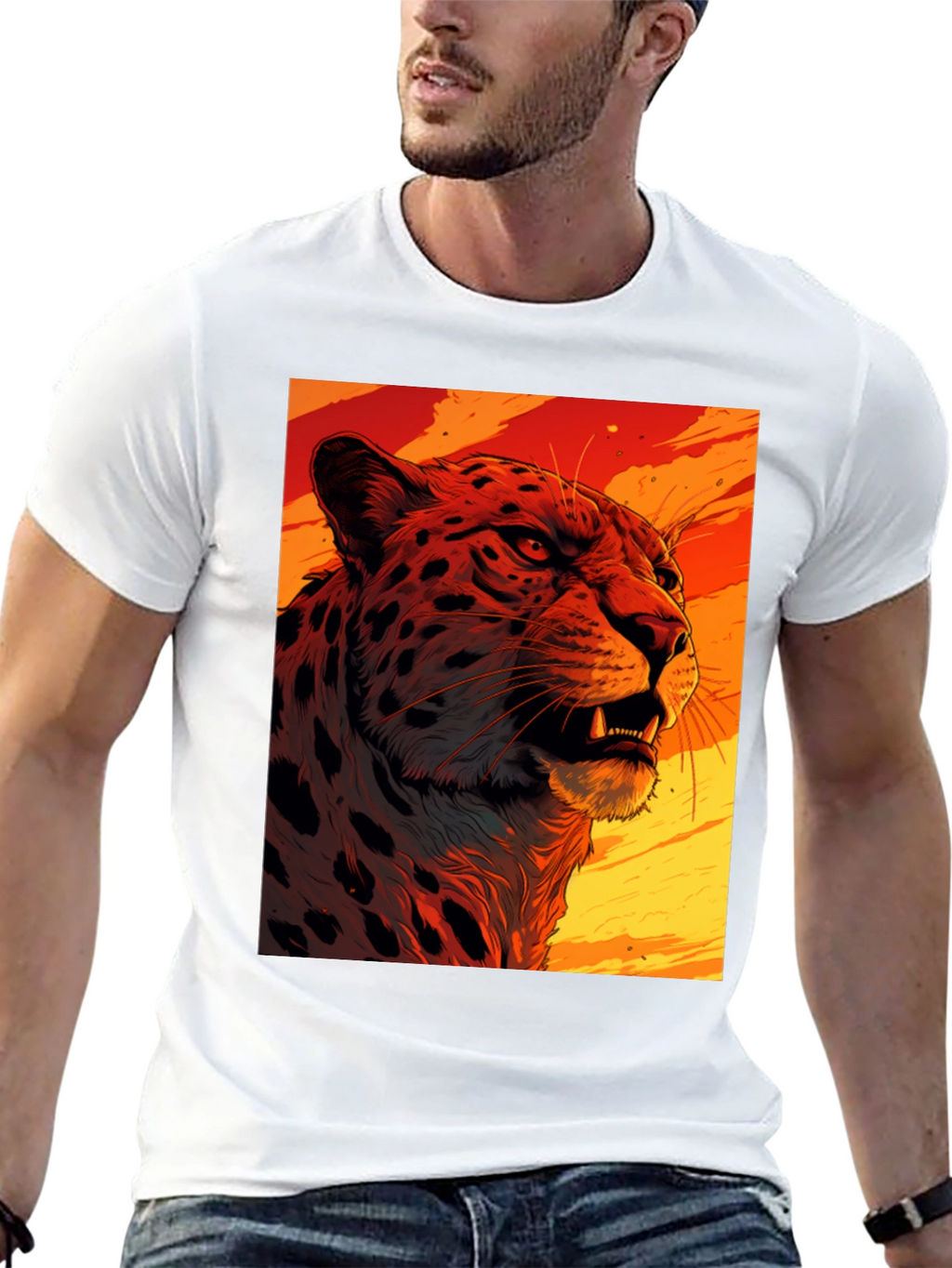 Fierce Feline Graphic Tee - Bold Animal Print