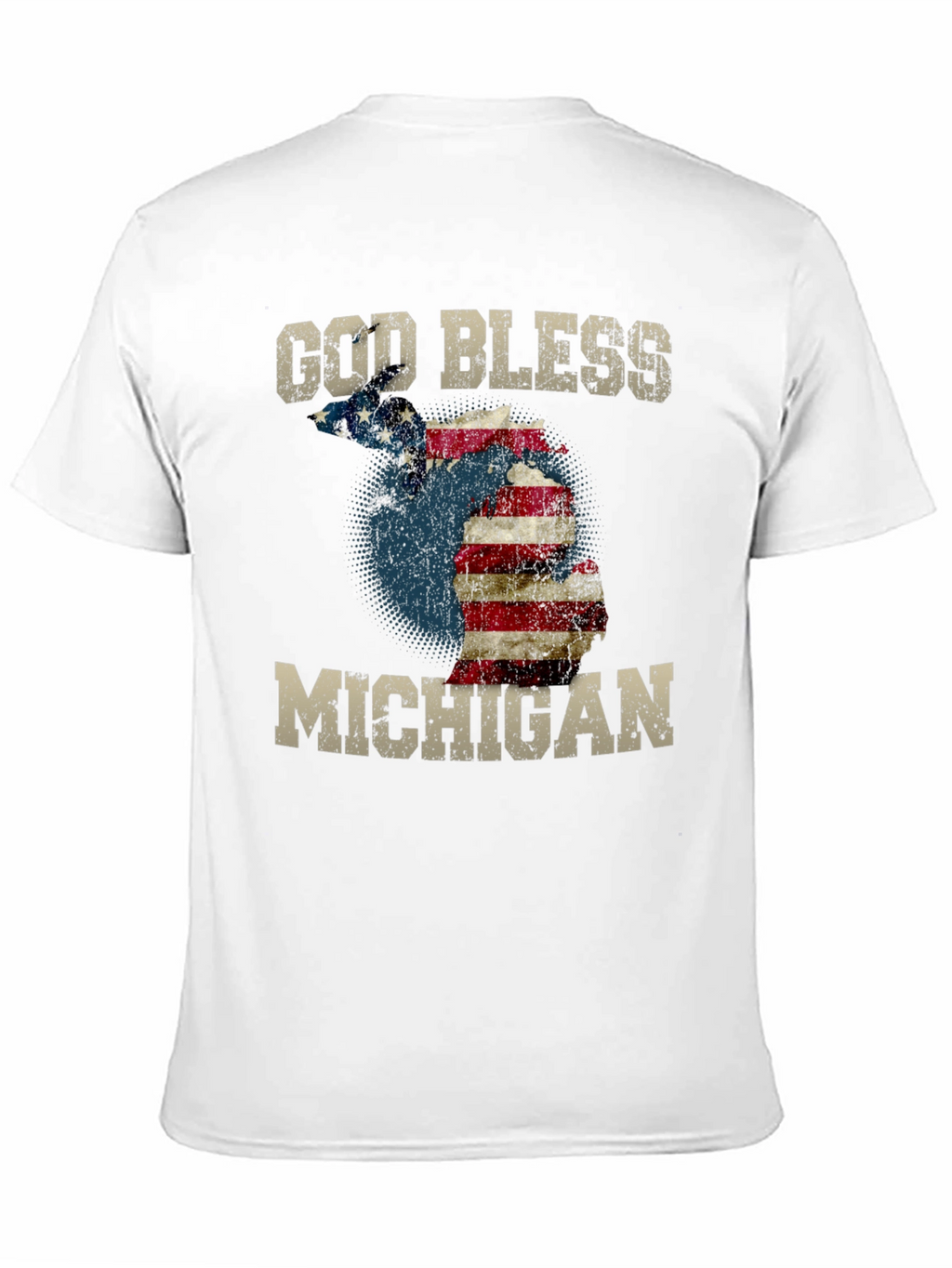 God Bless Michigan T-Shirt American Flag