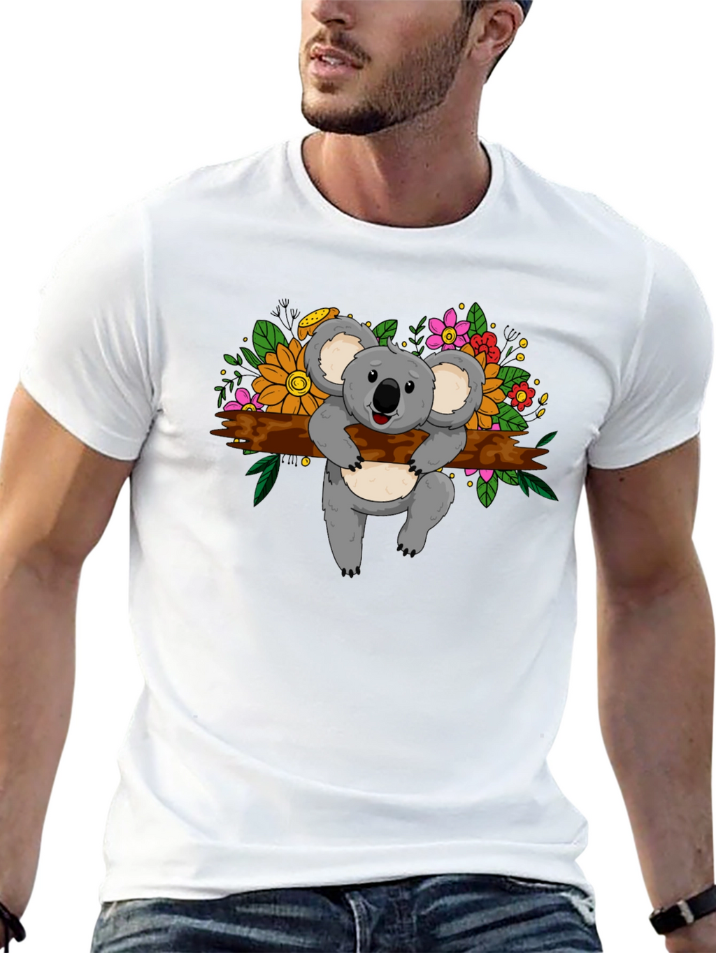 Cute Koala Floral T-Shirt