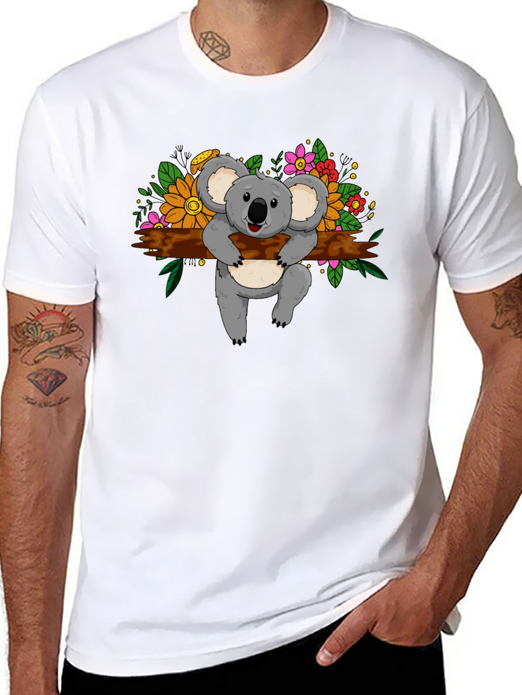 Cute Koala Floral T-Shirt