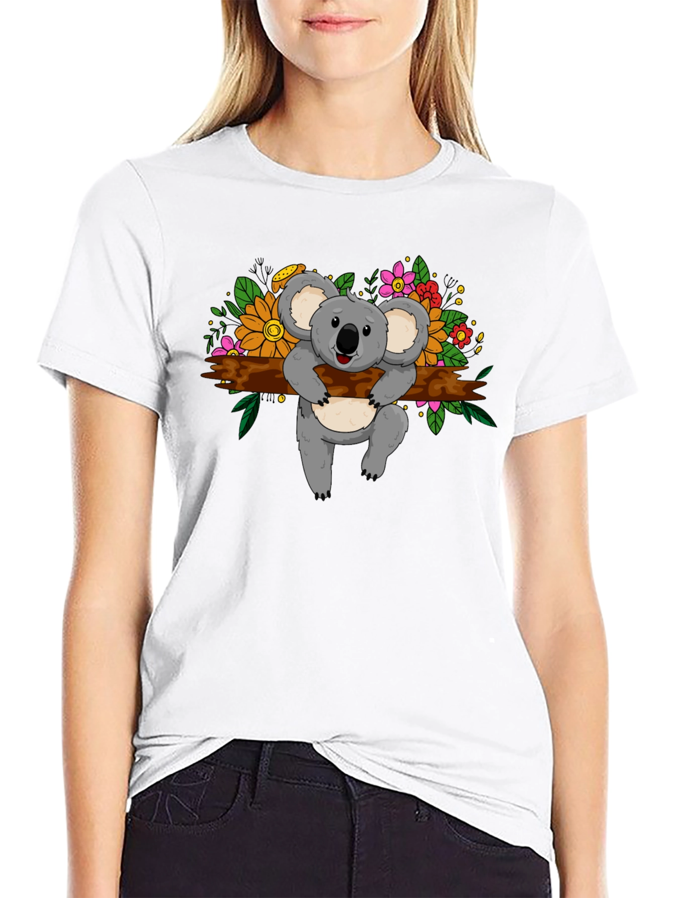 Cute Koala Floral T-Shirt