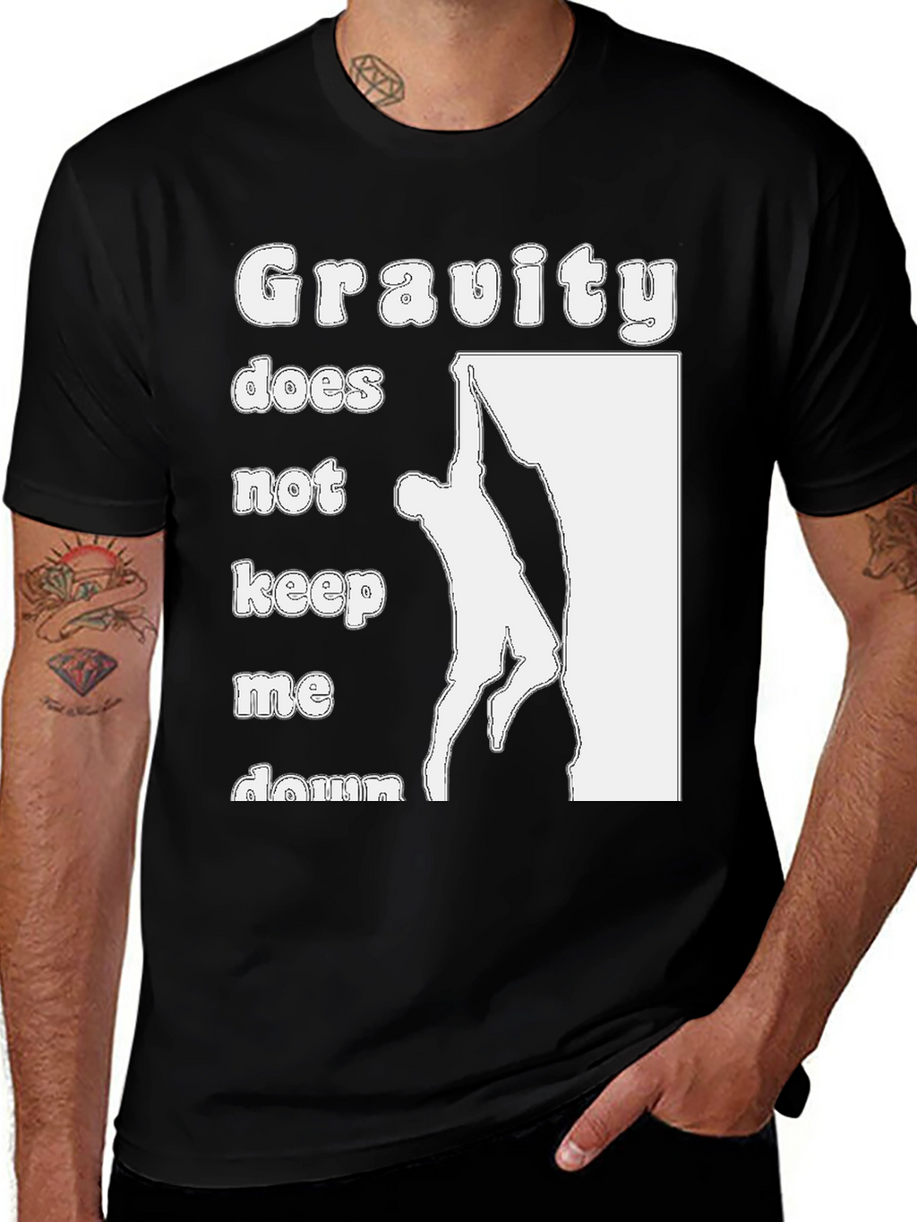 Gravity Doesnt Keep Me Down Black T-Shirt