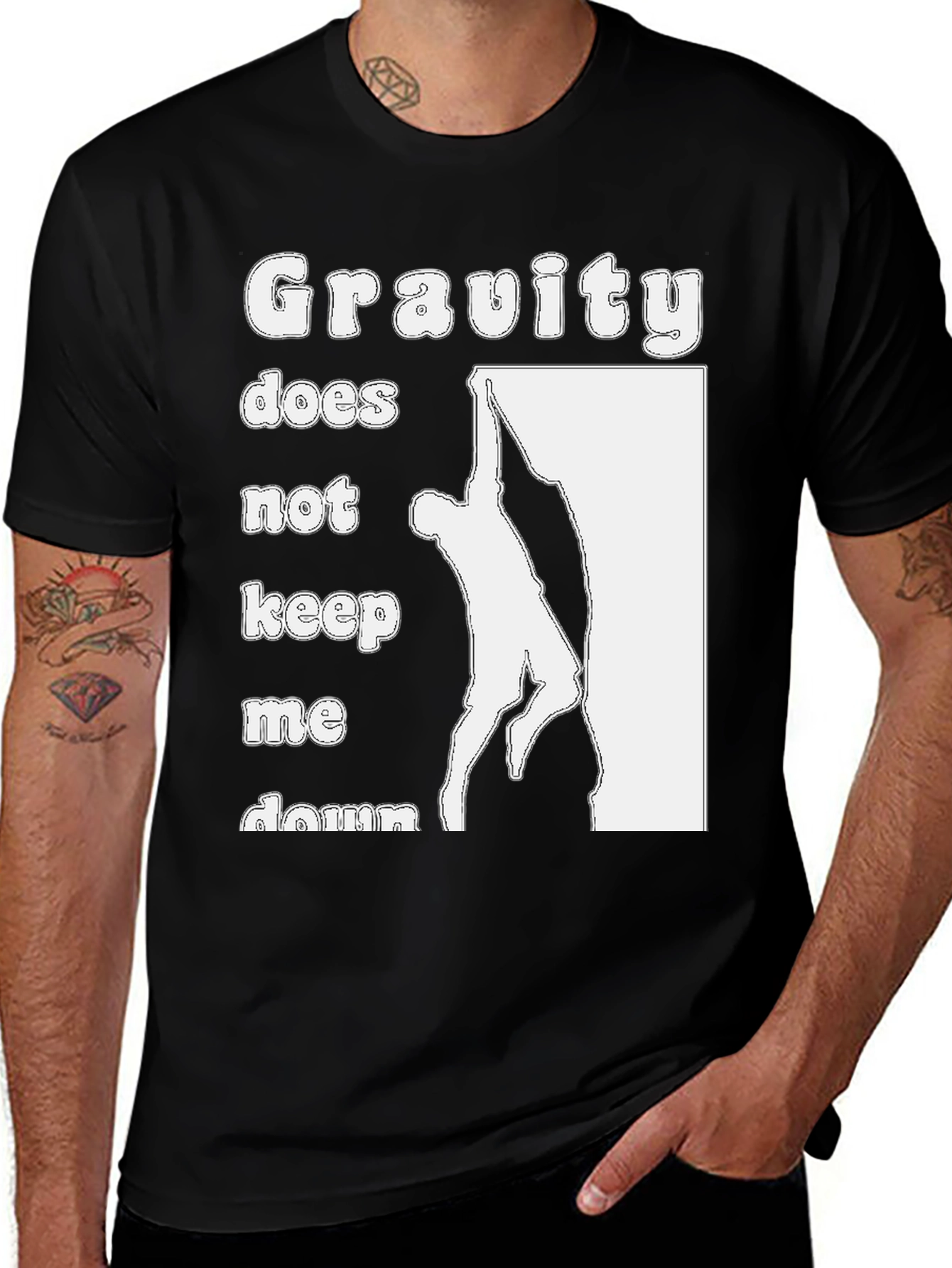 Gravity Doesnt Keep Me Down Black T-Shirt