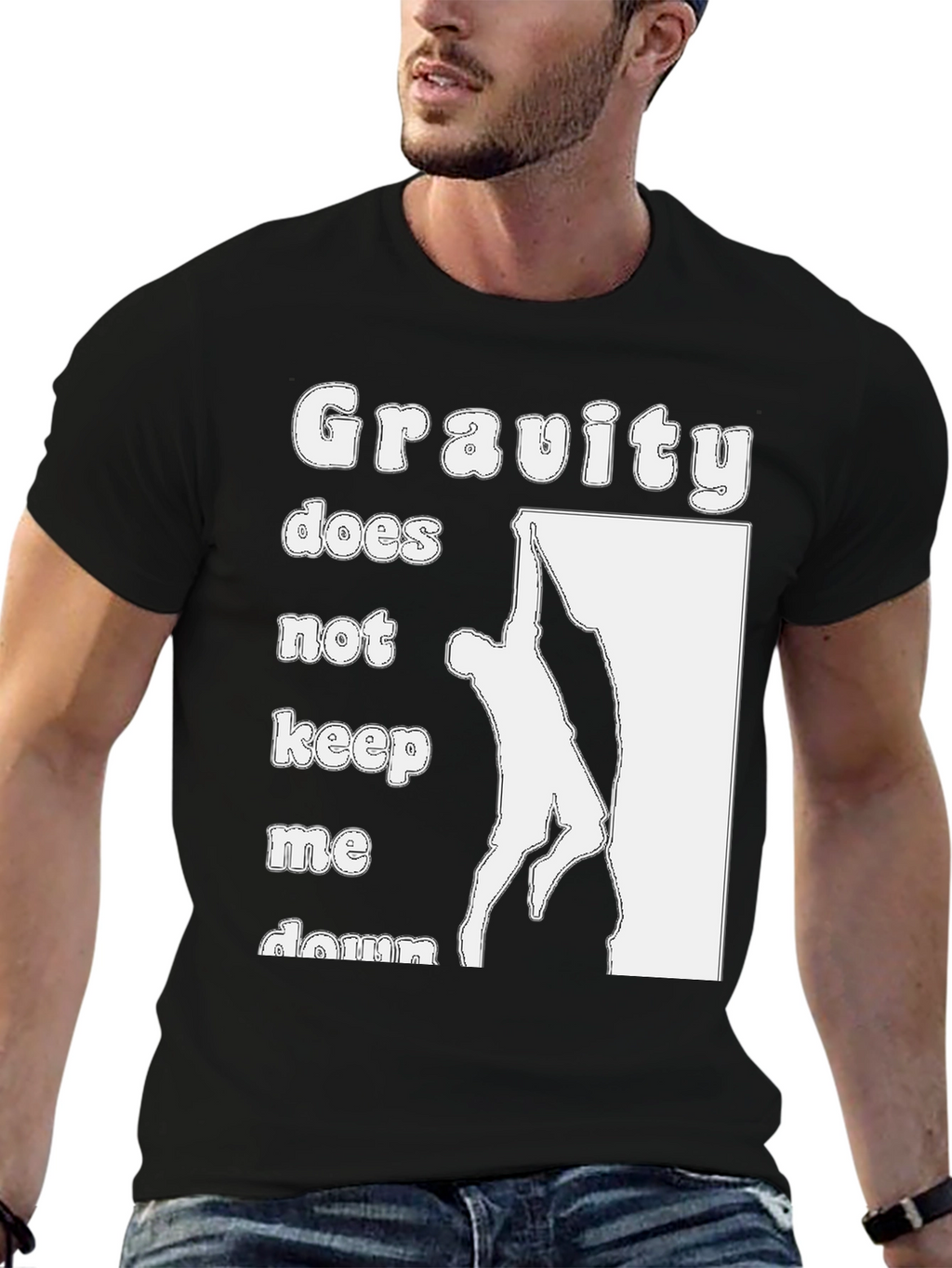 Gravity Doesnt Keep Me Down Black T-Shirt