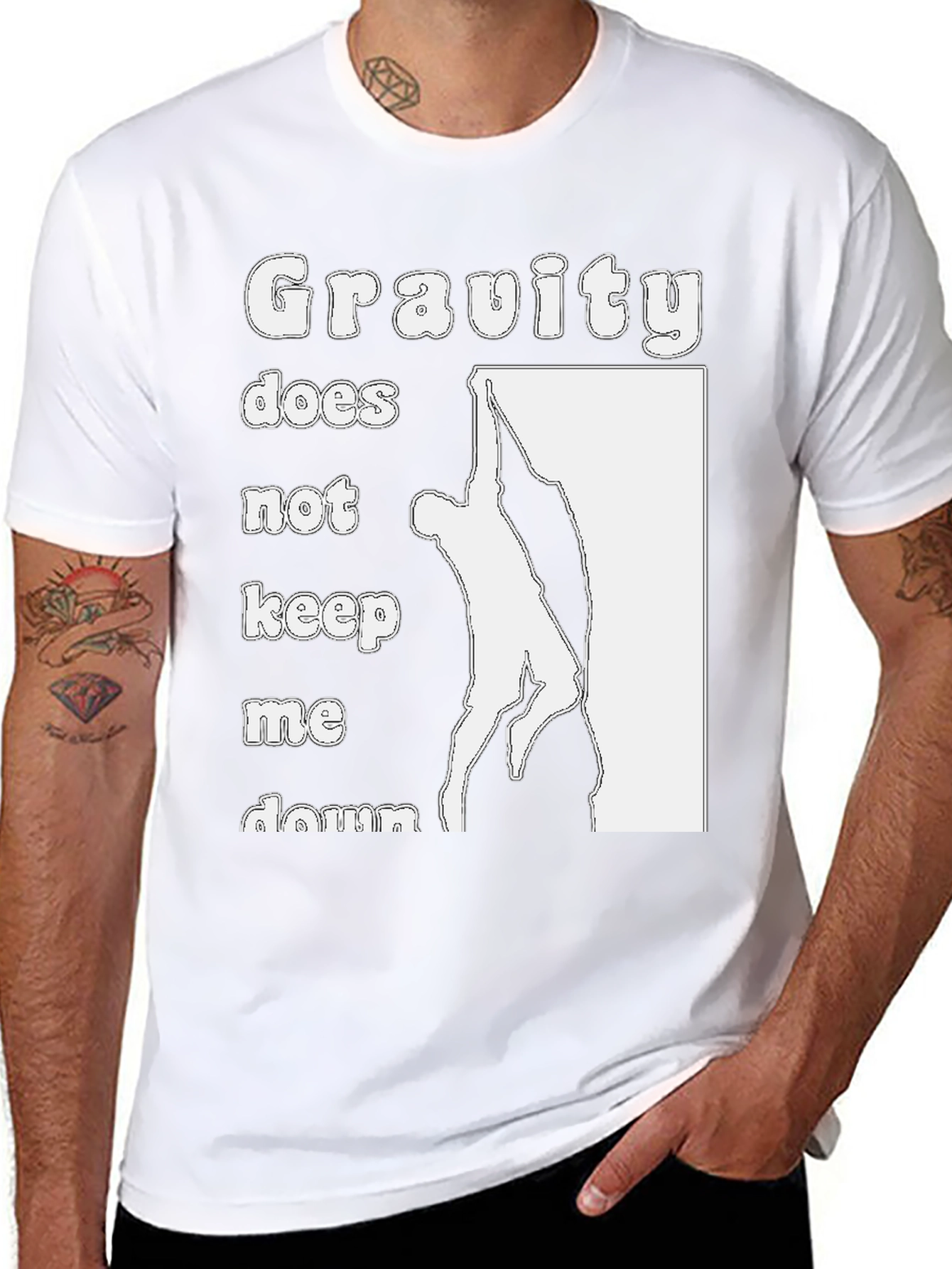 Gravity Doesnt Keep Me Down Black T-Shirt