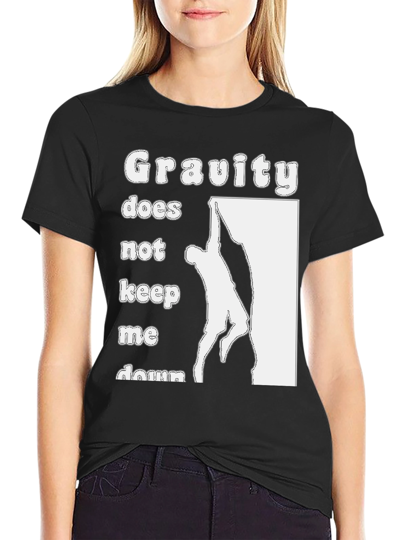 Gravity Doesnt Keep Me Down Black T-Shirt
