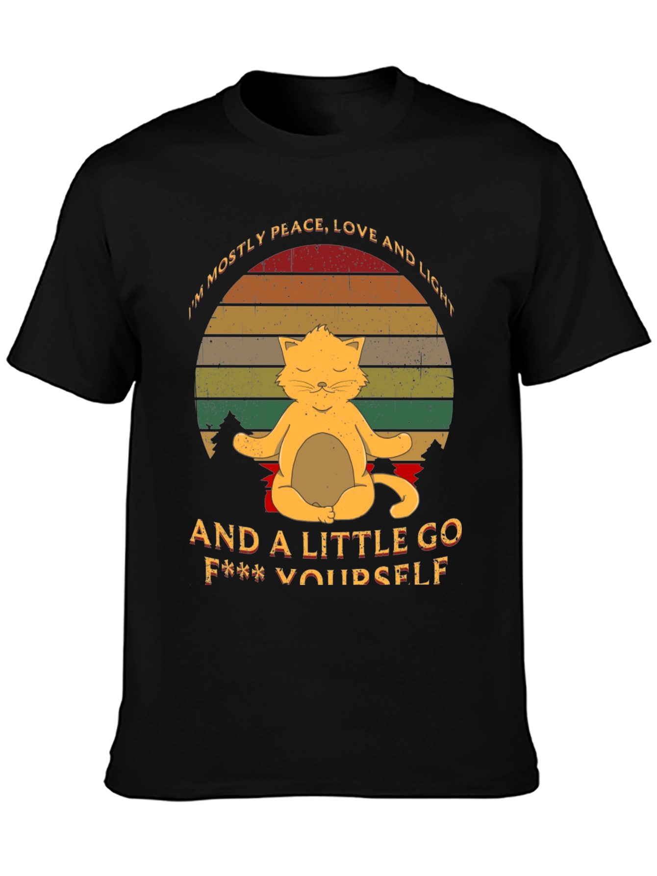 Peace Love & Light Cat Graphic Tee