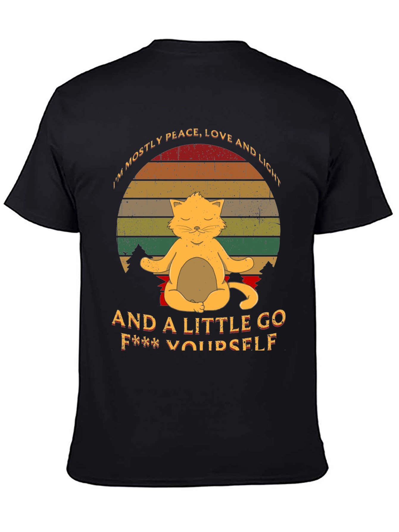 Peace Love & Light Cat Graphic Tee