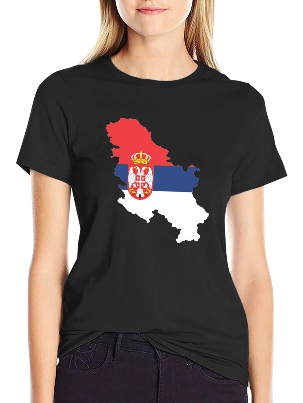 Serbia Flag Map T-Shirt