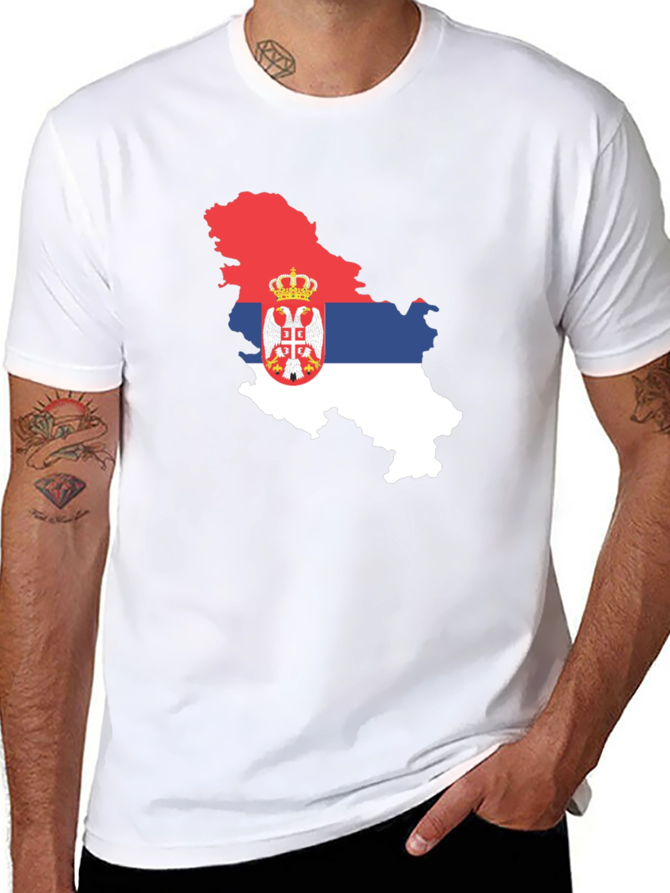 Serbia Flag Map T-Shirt