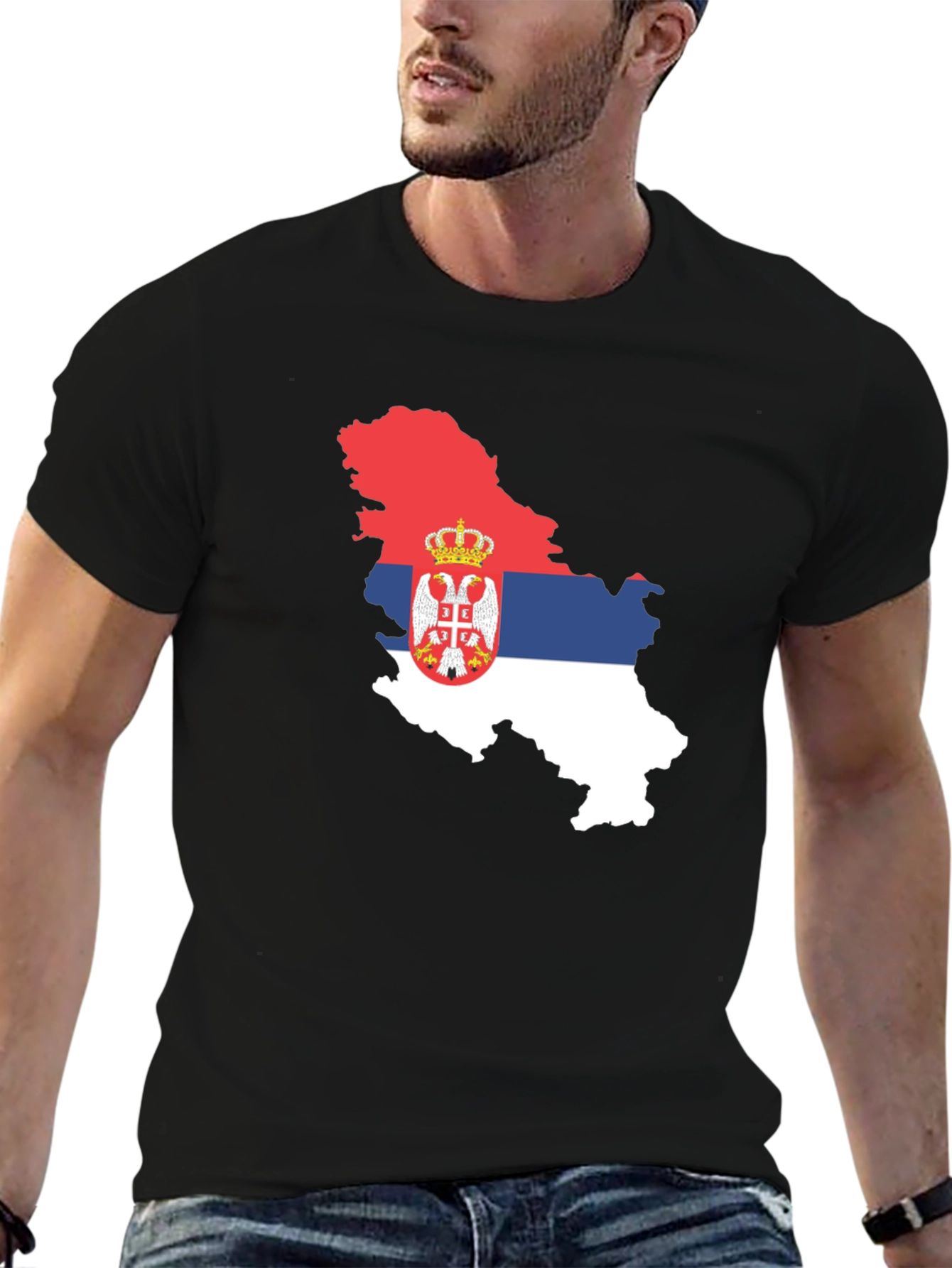Serbia Flag Map T-Shirt