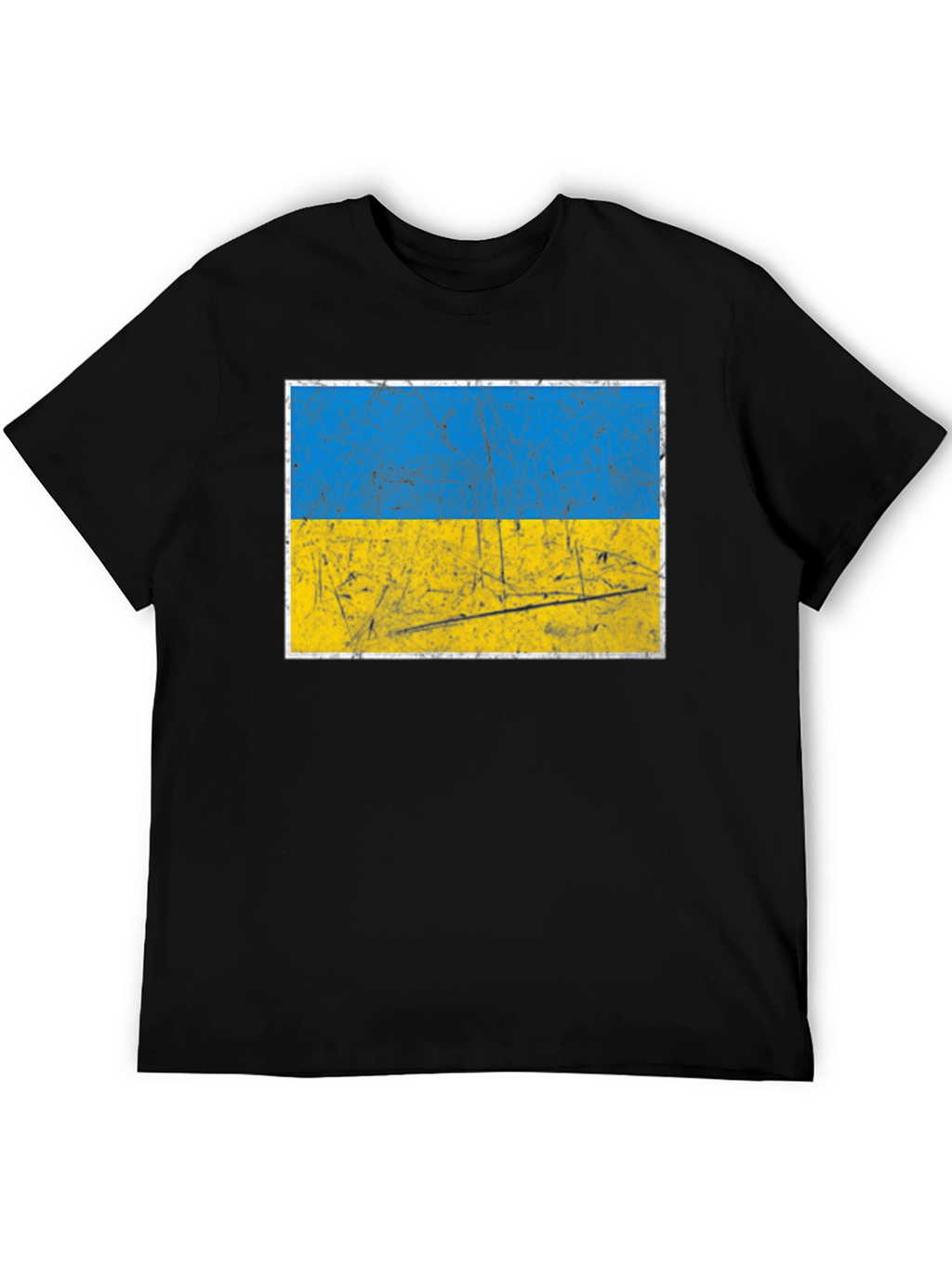 Ukraine Flag Graphic Tee - Distressed Style