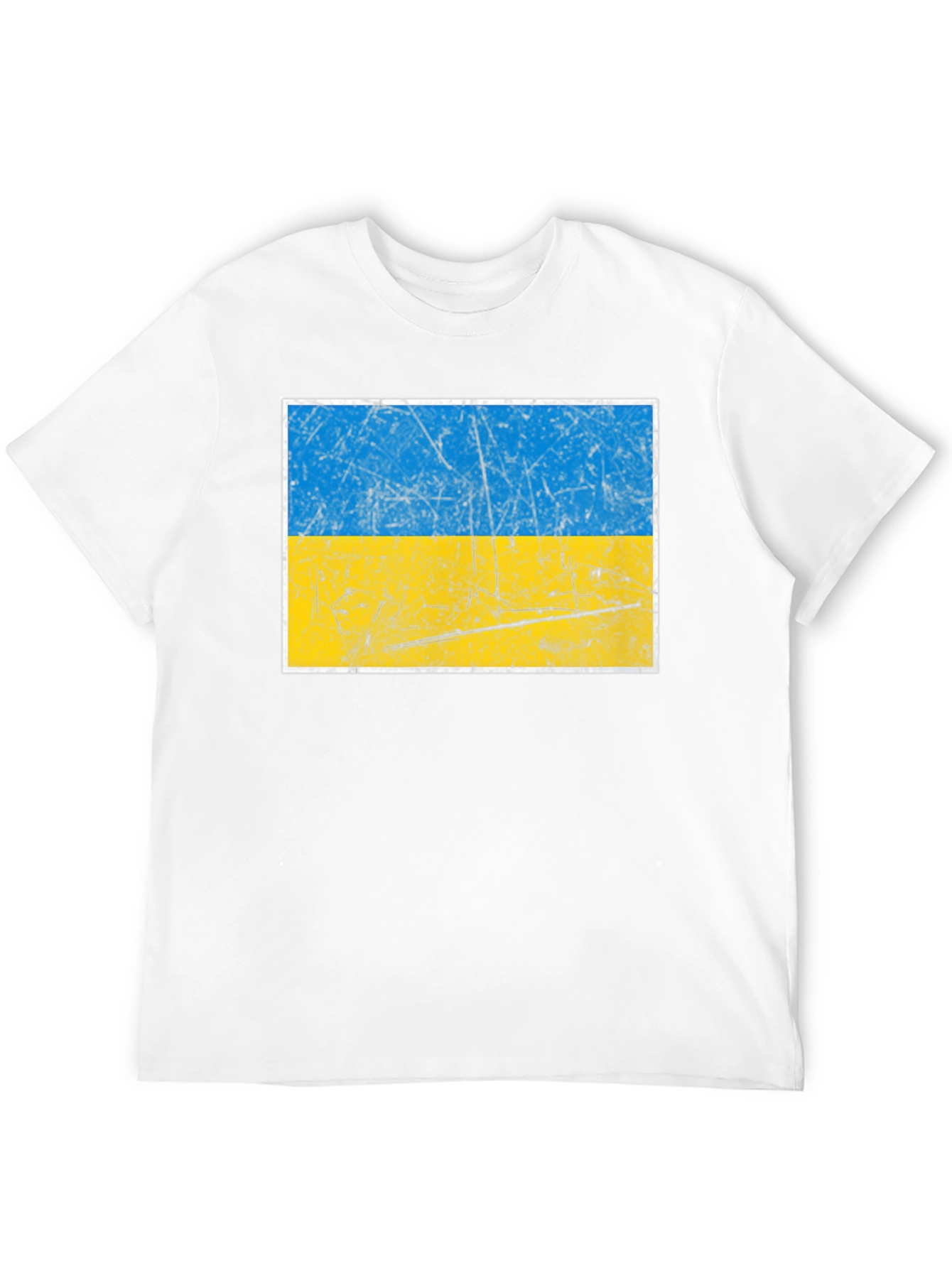 Ukraine Flag Graphic Tee - Distressed Style