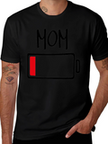 Mom Low Battery Funny Graphic T-Shirt