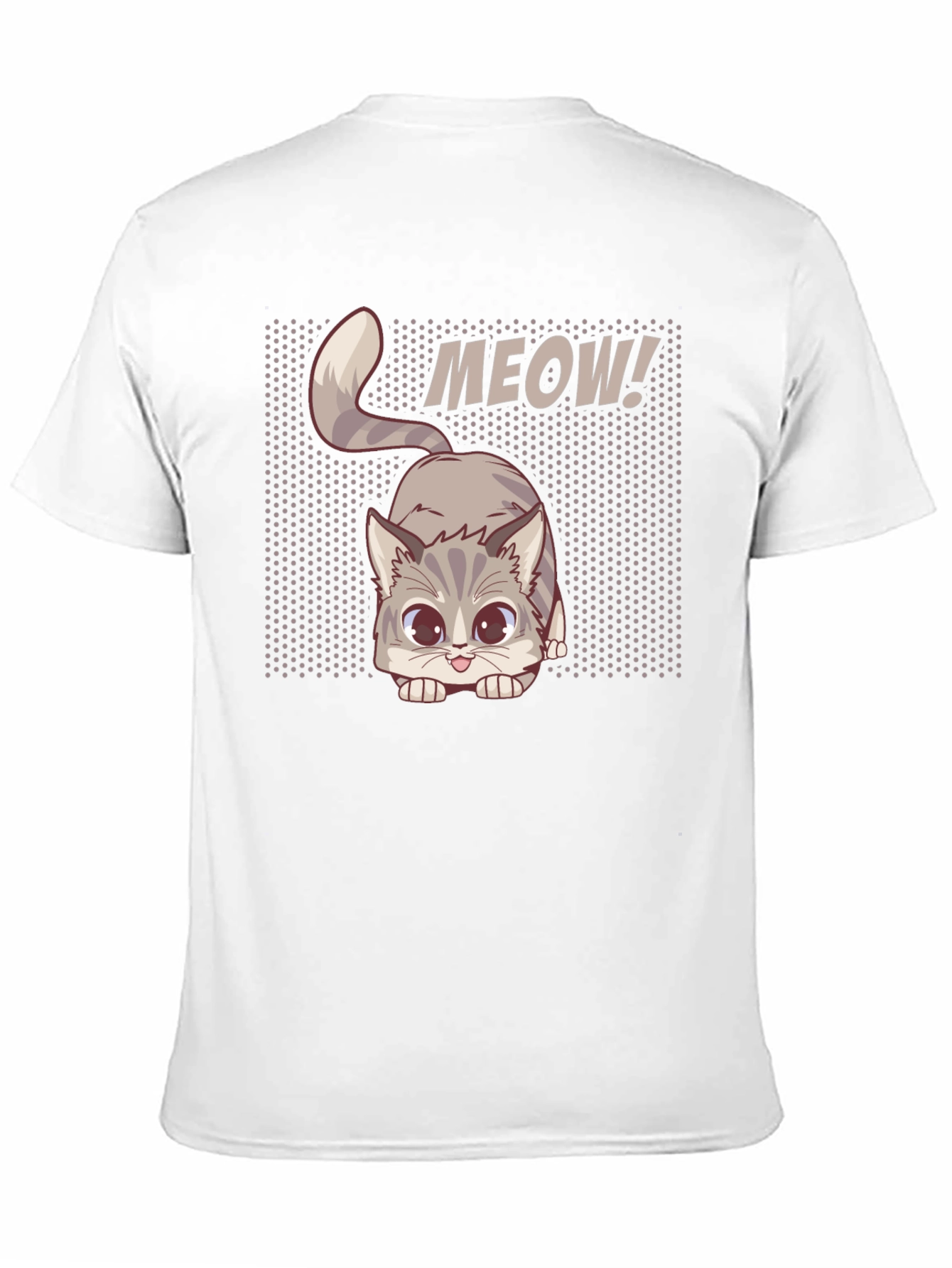 Cute MEOW Cat Graphic T-Shirt - Black