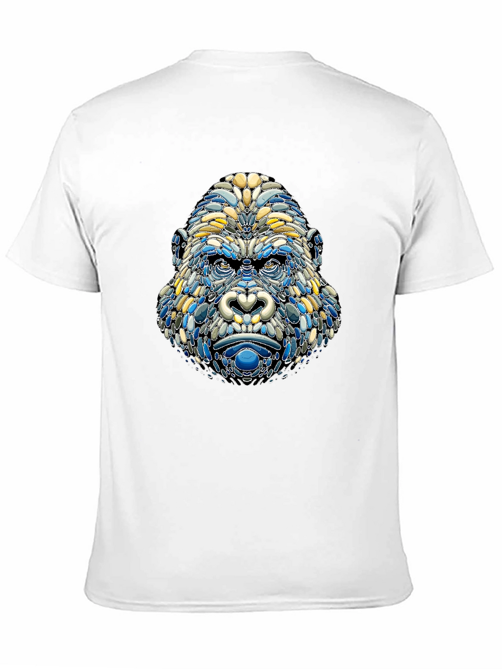 Abstract Gorilla Head Graphic T-Shirt