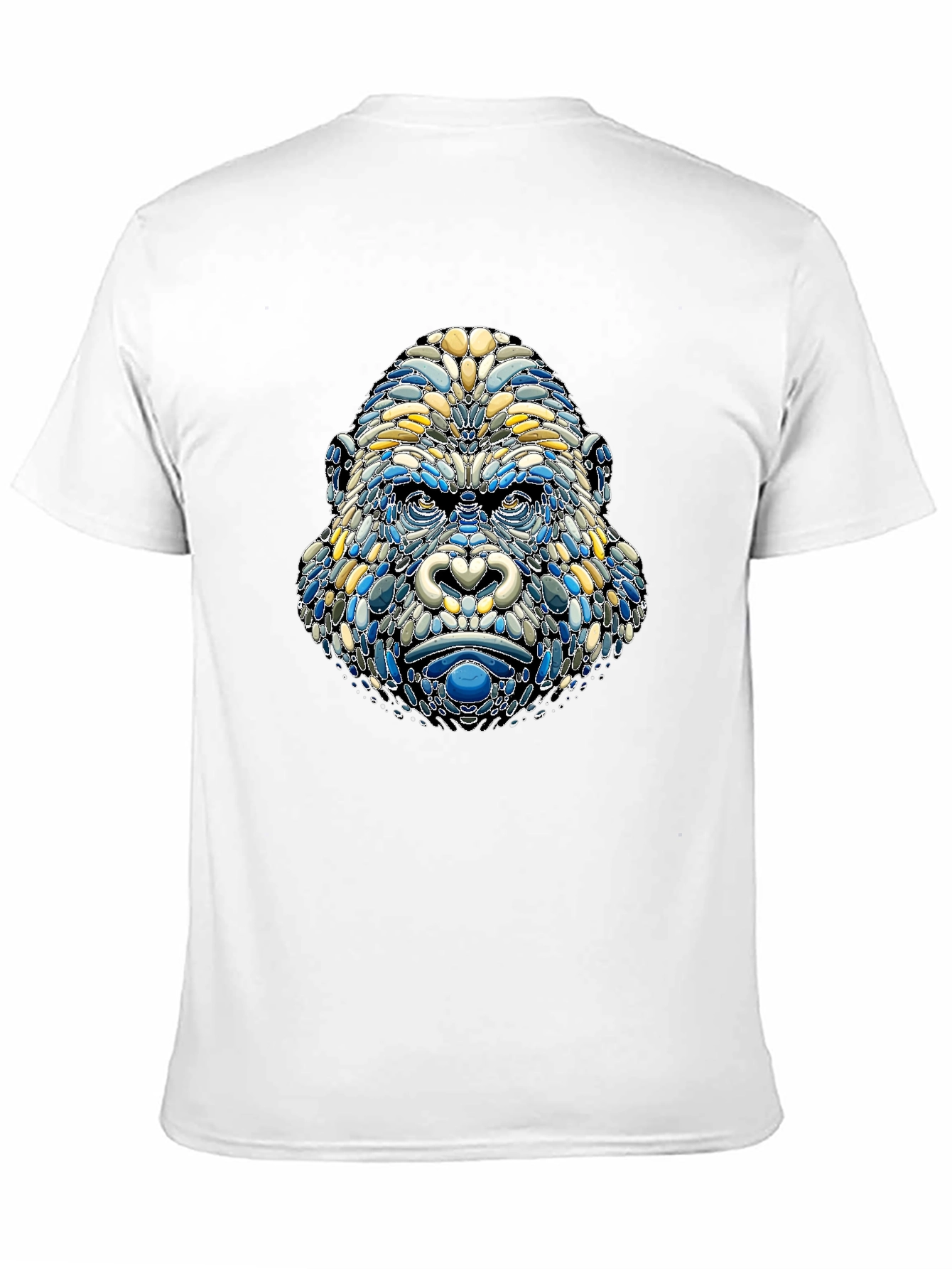 Abstract Gorilla Head Graphic T-Shirt