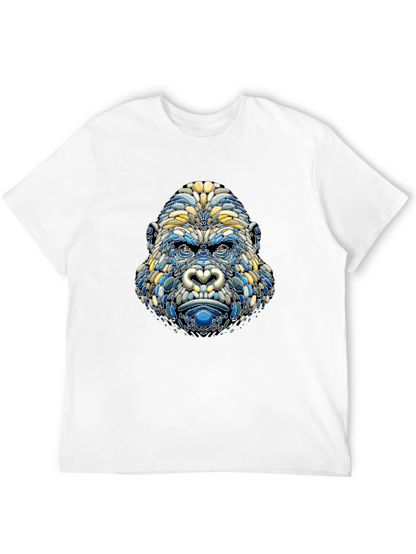 Abstract Gorilla Head Graphic T-Shirt