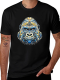 Abstract Gorilla Head Graphic T-Shirt