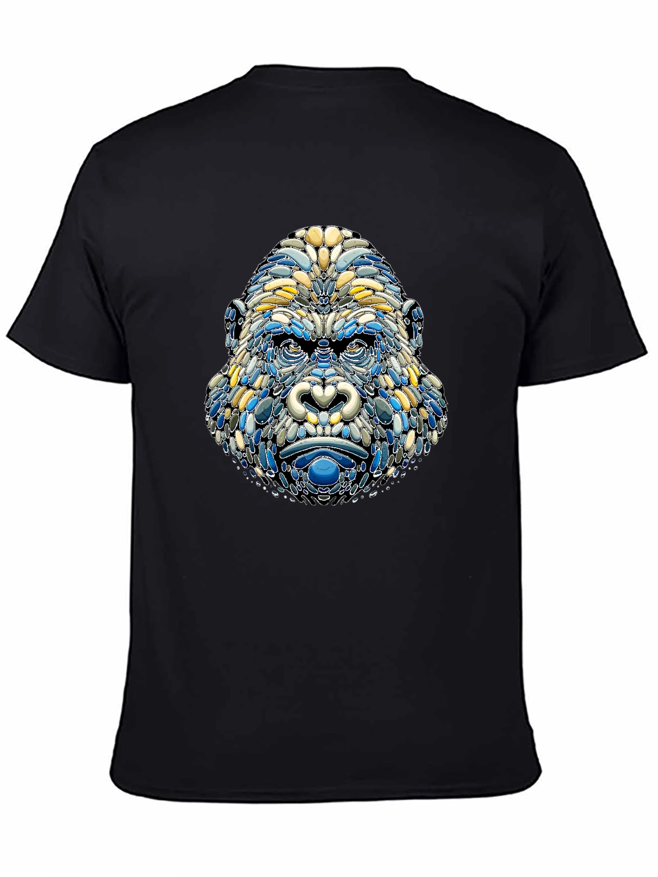 Abstract Gorilla Head Graphic T-Shirt