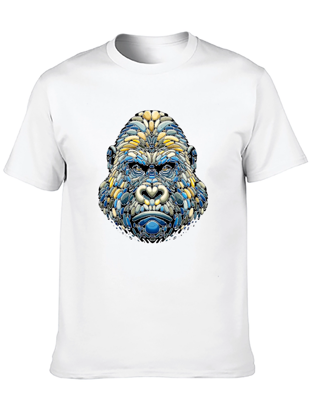 Abstract Gorilla Head Graphic T-Shirt