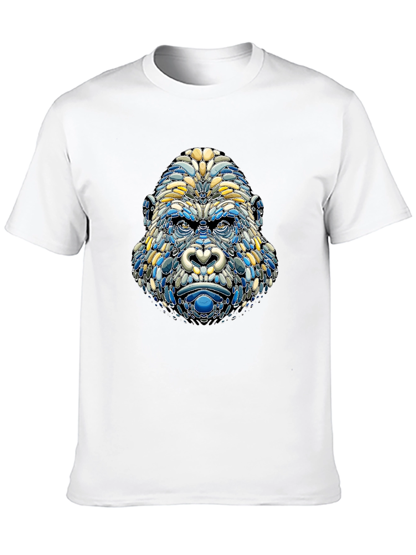 Abstract Gorilla Head Graphic T-Shirt