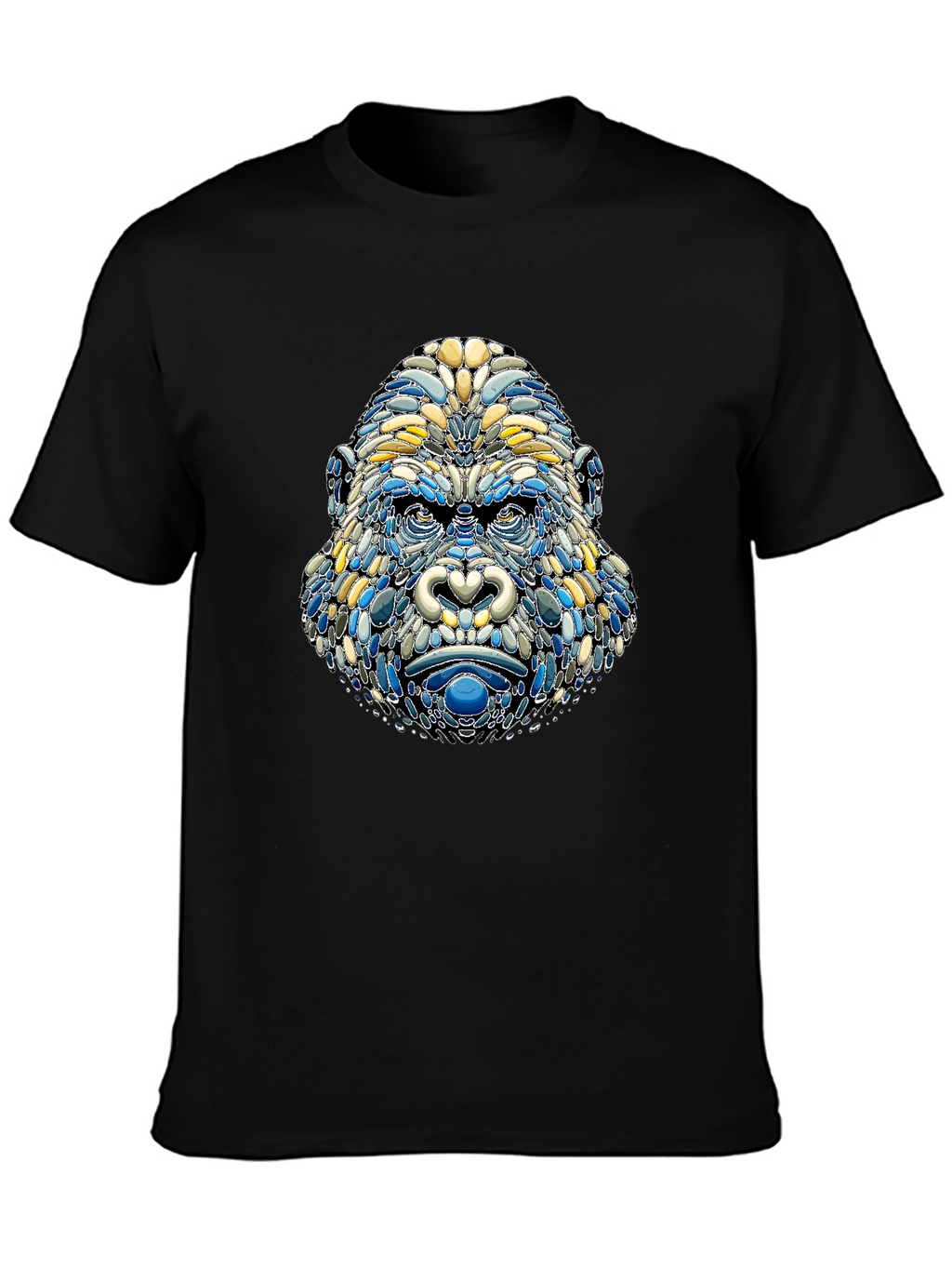 Abstract Gorilla Head Graphic T-Shirt