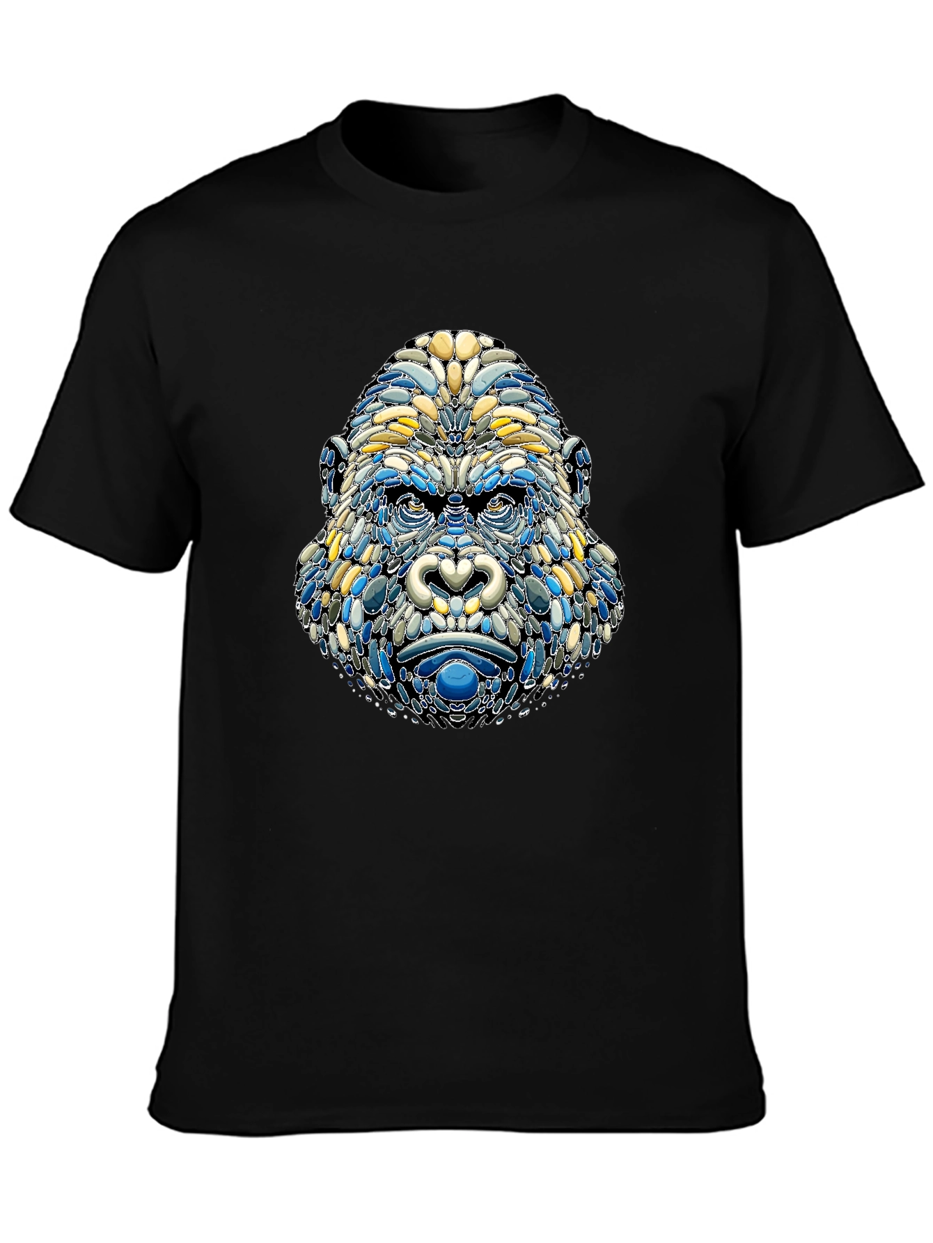 Abstract Gorilla Head Graphic T-Shirt