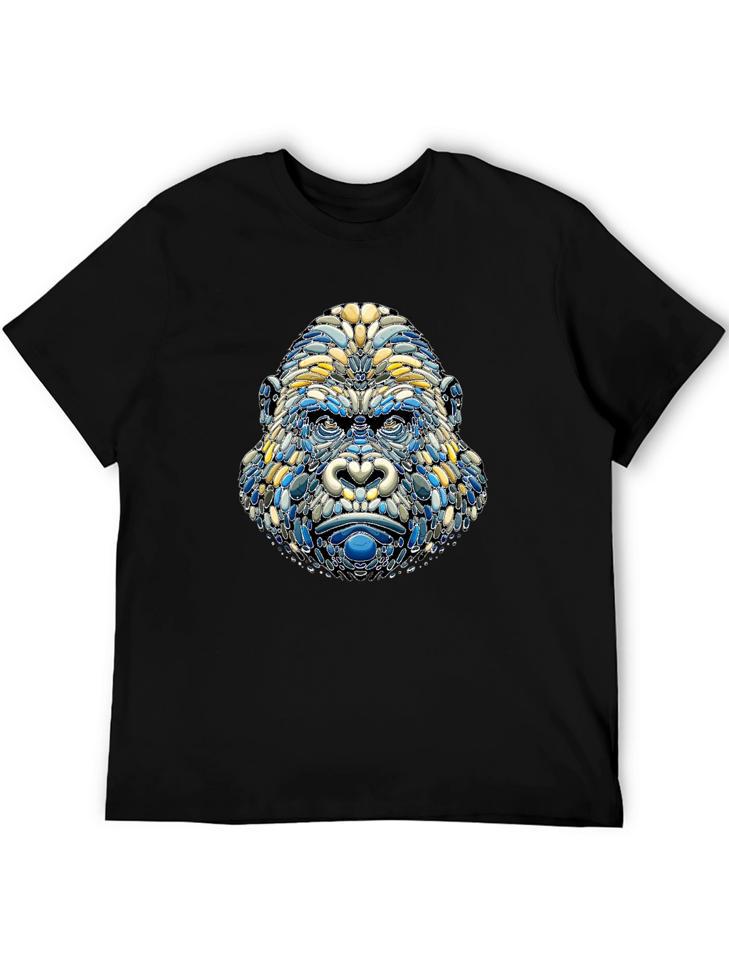 Abstract Gorilla Head Graphic T-Shirt
