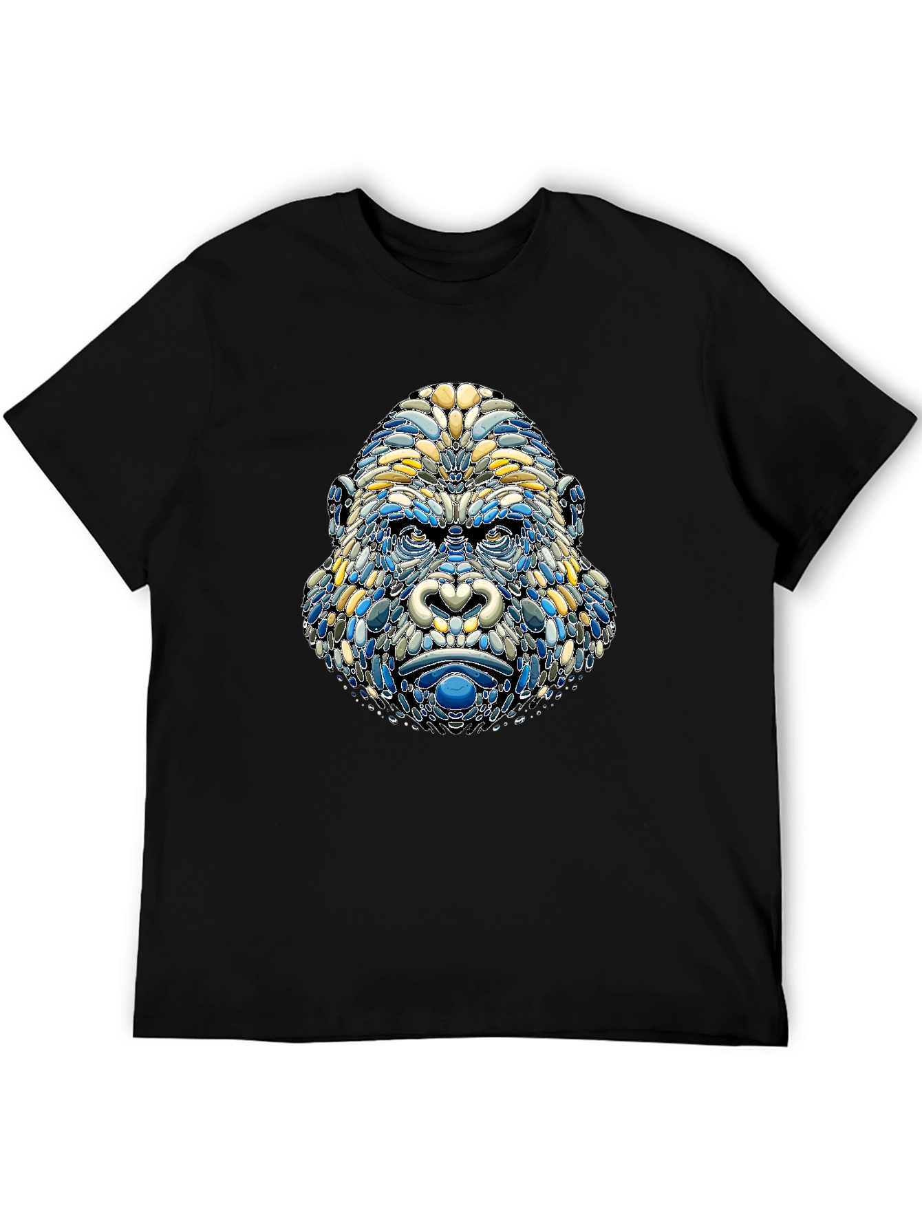 Abstract Gorilla Head Graphic T-Shirt