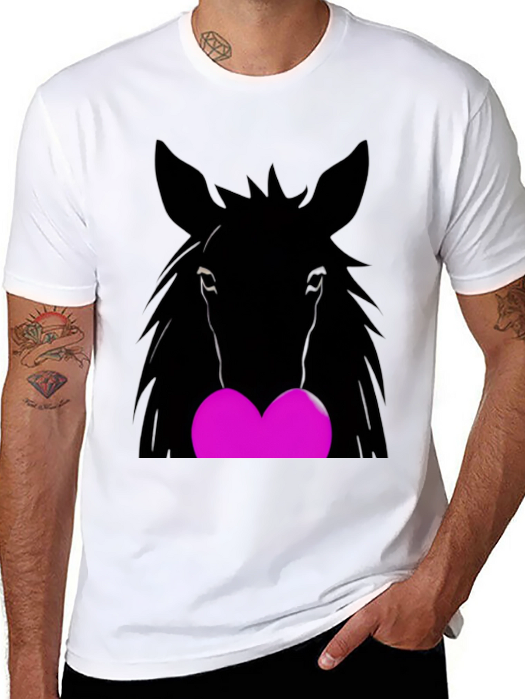 Horse Heart Graphic Black T-Shirt