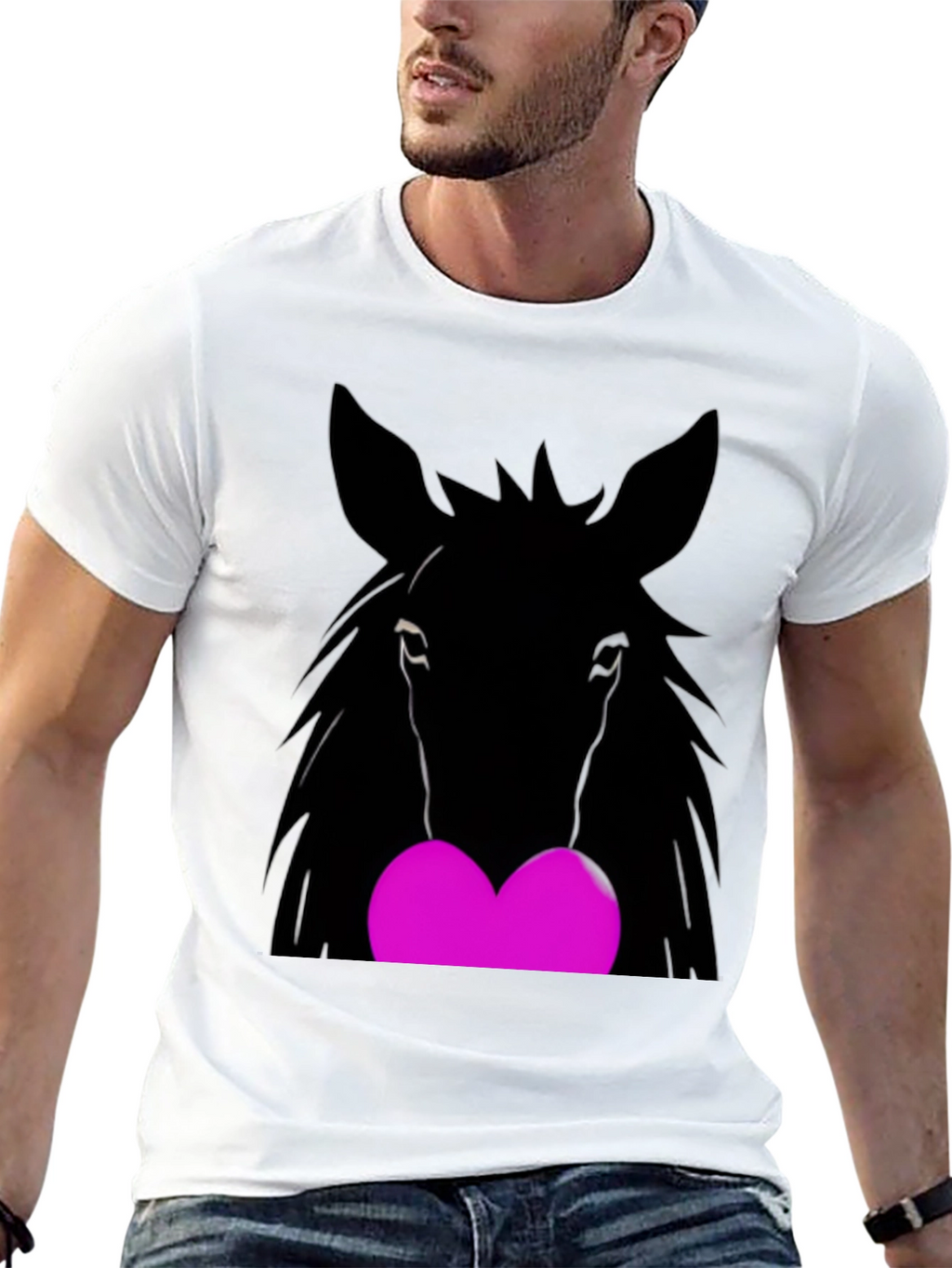 Horse Heart Graphic Black T-Shirt