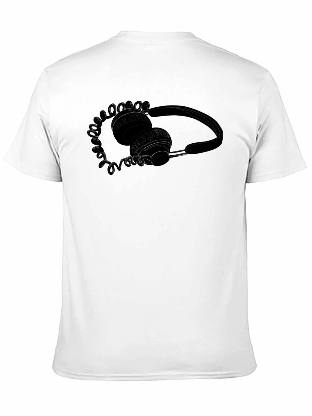 Headphone Graphic Tee - Stylish Black T-Shirt