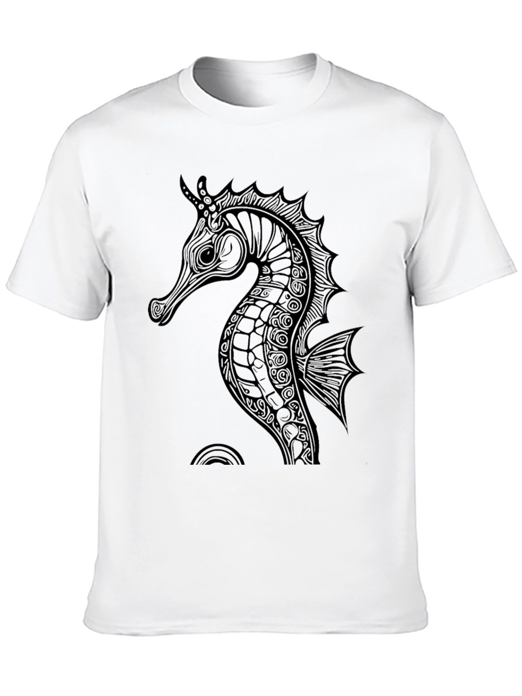 Black Seahorse Graphic Tee - Stylish Mens Shirt