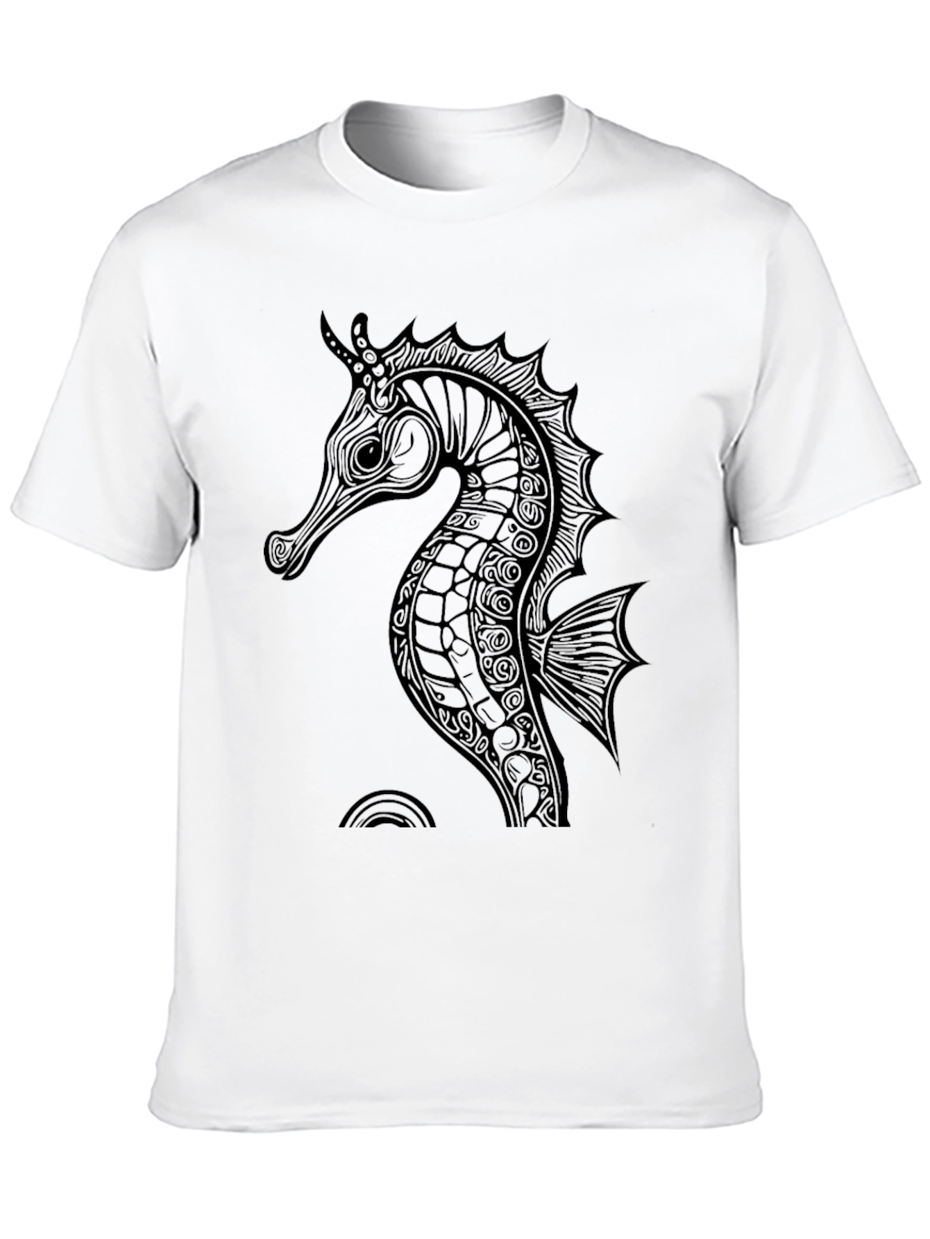 Black Seahorse Graphic Tee - Stylish Mens Shirt