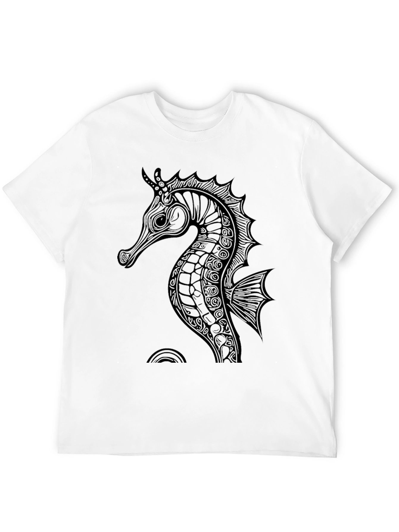 Black Seahorse Graphic Tee - Stylish Mens Shirt