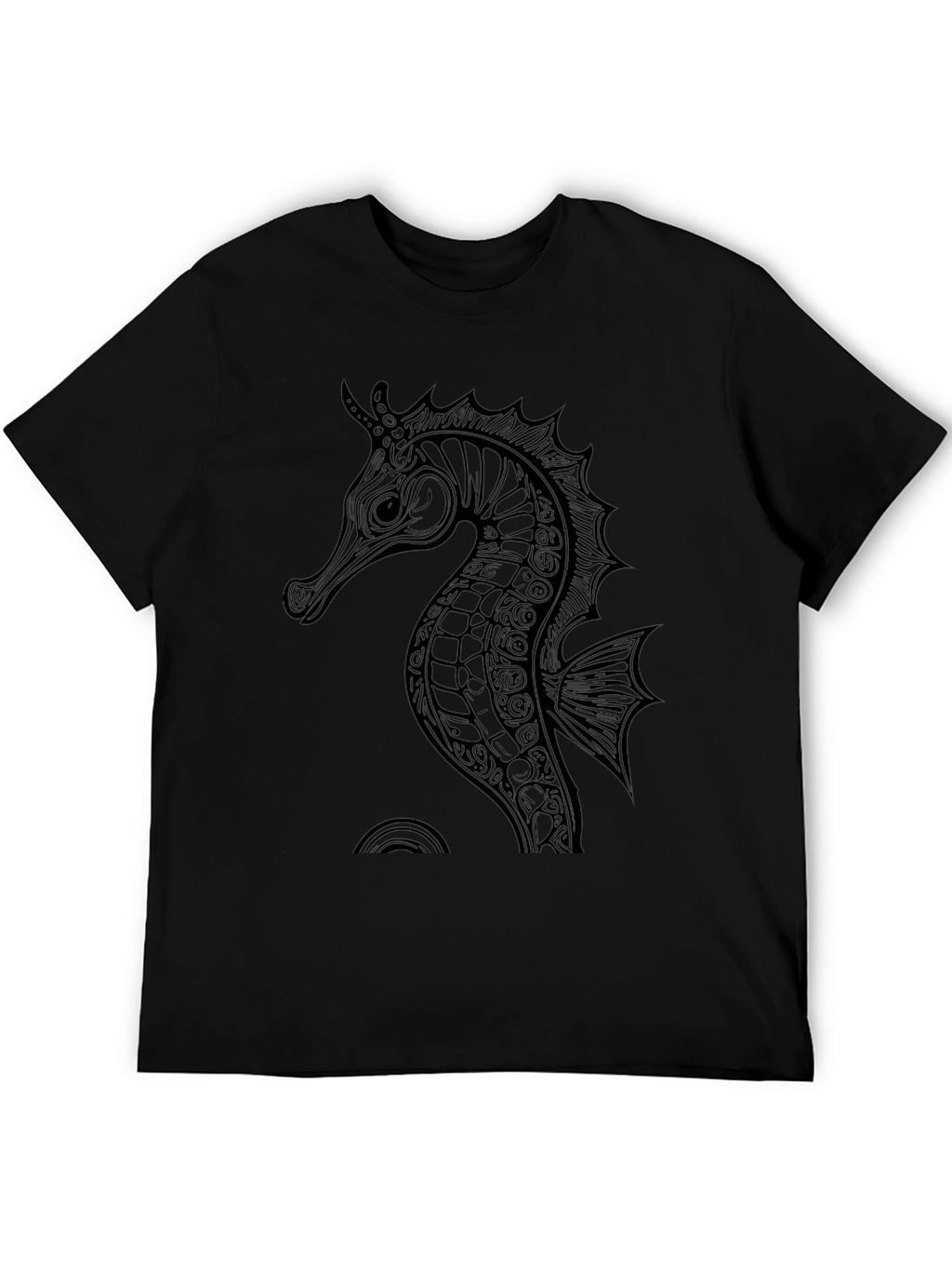 Black Seahorse Graphic Tee - Stylish Mens Shirt