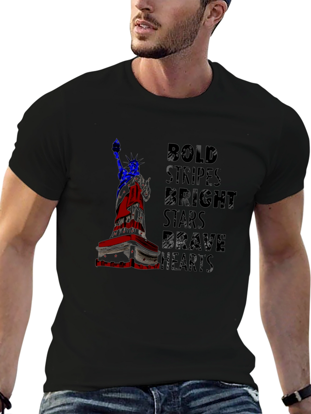 Bold Stripes Bright Stars Graphic Tee