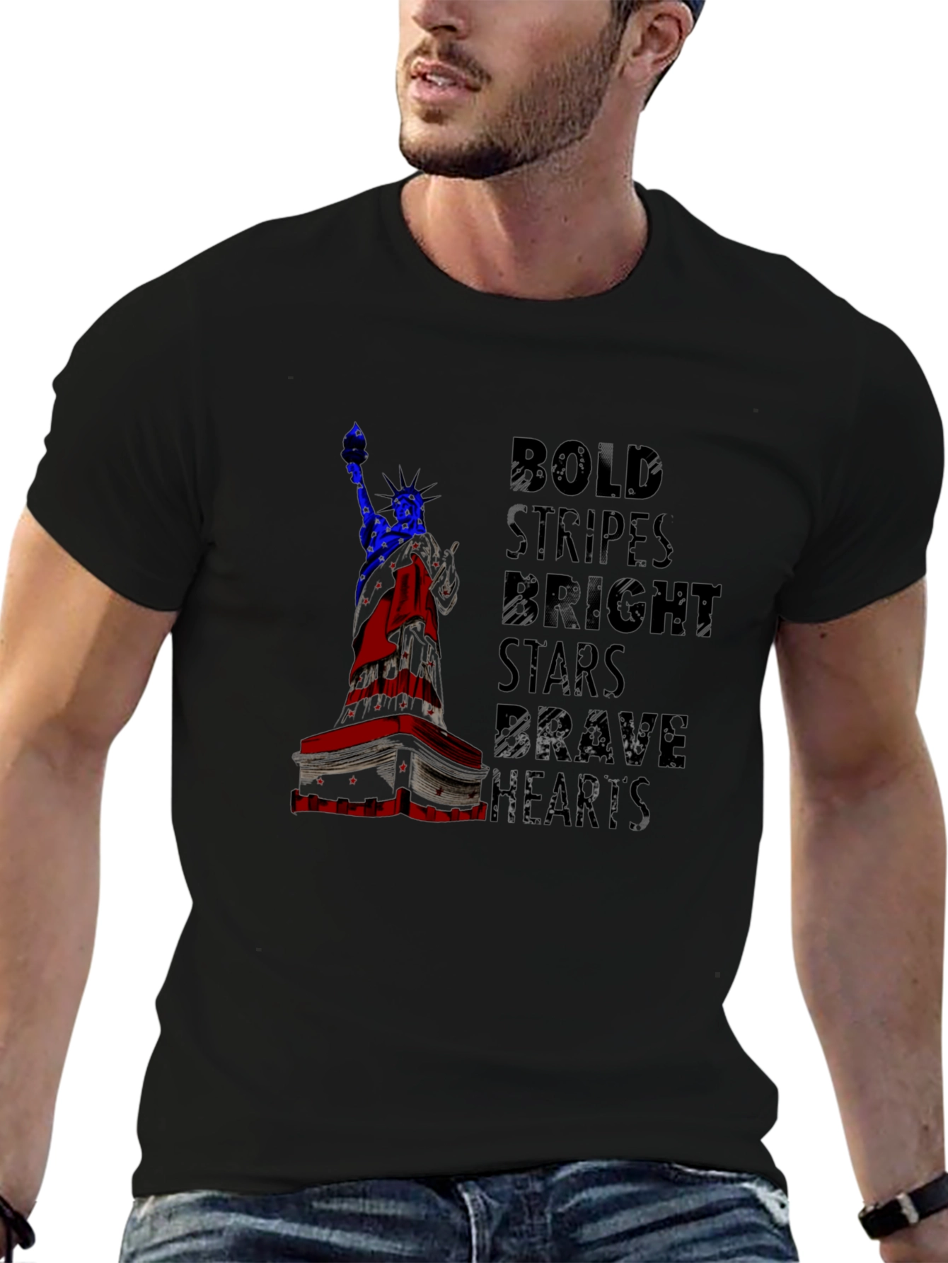 Bold Stripes Bright Stars Graphic Tee