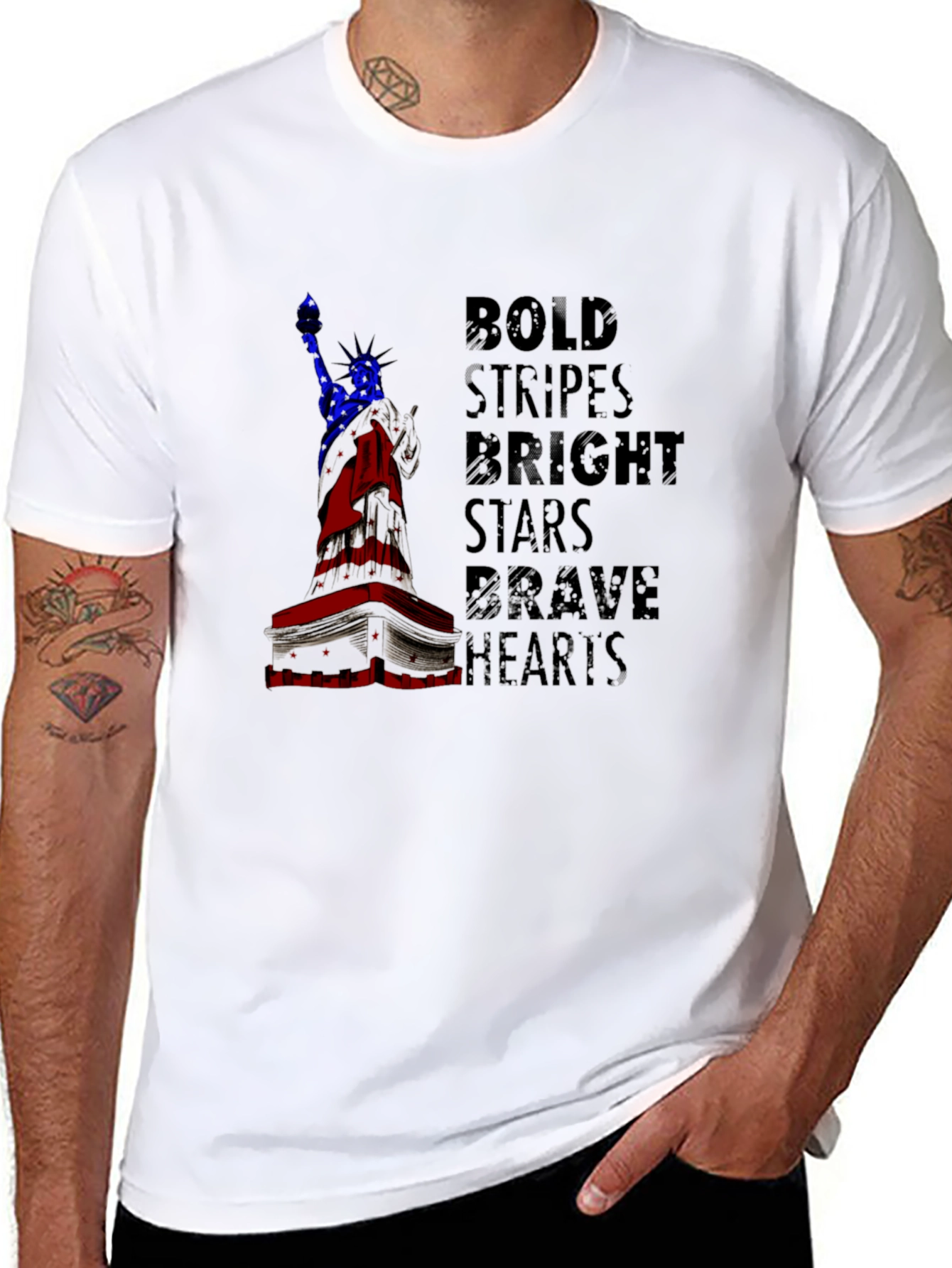 Bold Stripes Bright Stars Graphic Tee